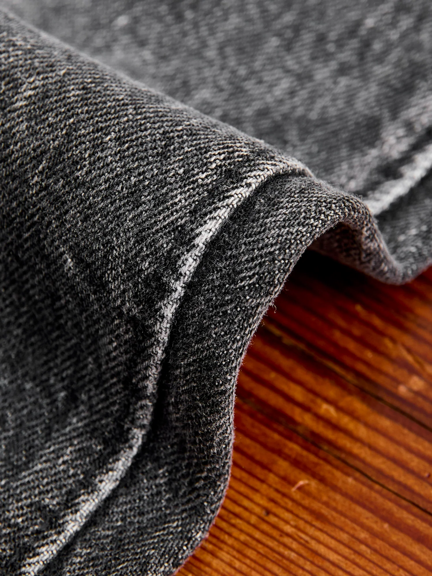 0105BKHW "Dartford" 13.75oz Washed Black Selvedge Denim - Wide Fit - Image 8