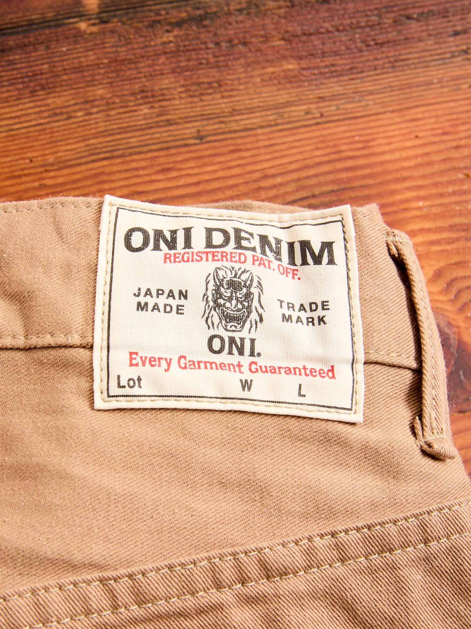 ONI-022-SCKB 10oz Selvedge Chino in Khaki Beige - Image 3