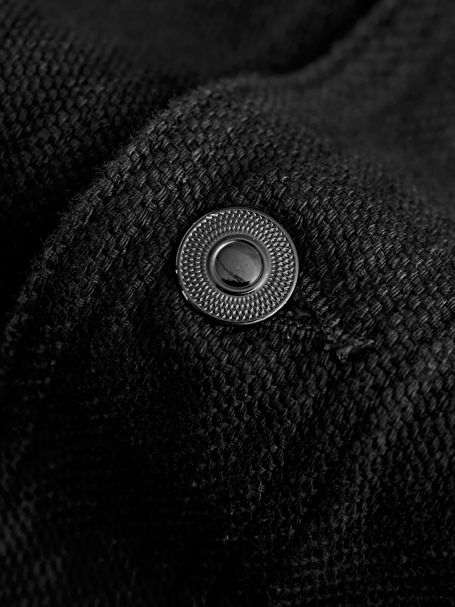 Dobby Sashiko Coverall Coat in Black - Image 7