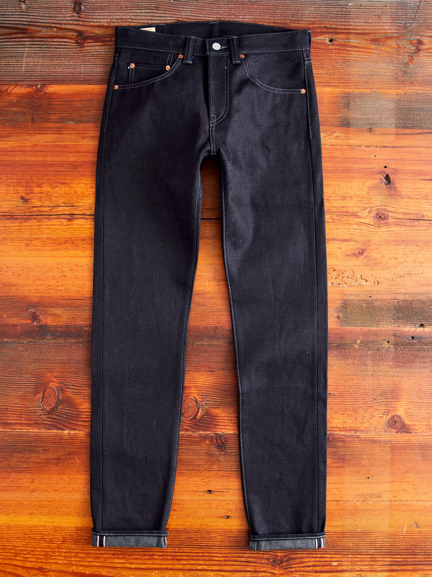 0306-52G "Indigo x Grey" 18oz Selvedge Denim - Tight Tapered Fit - Image 4
