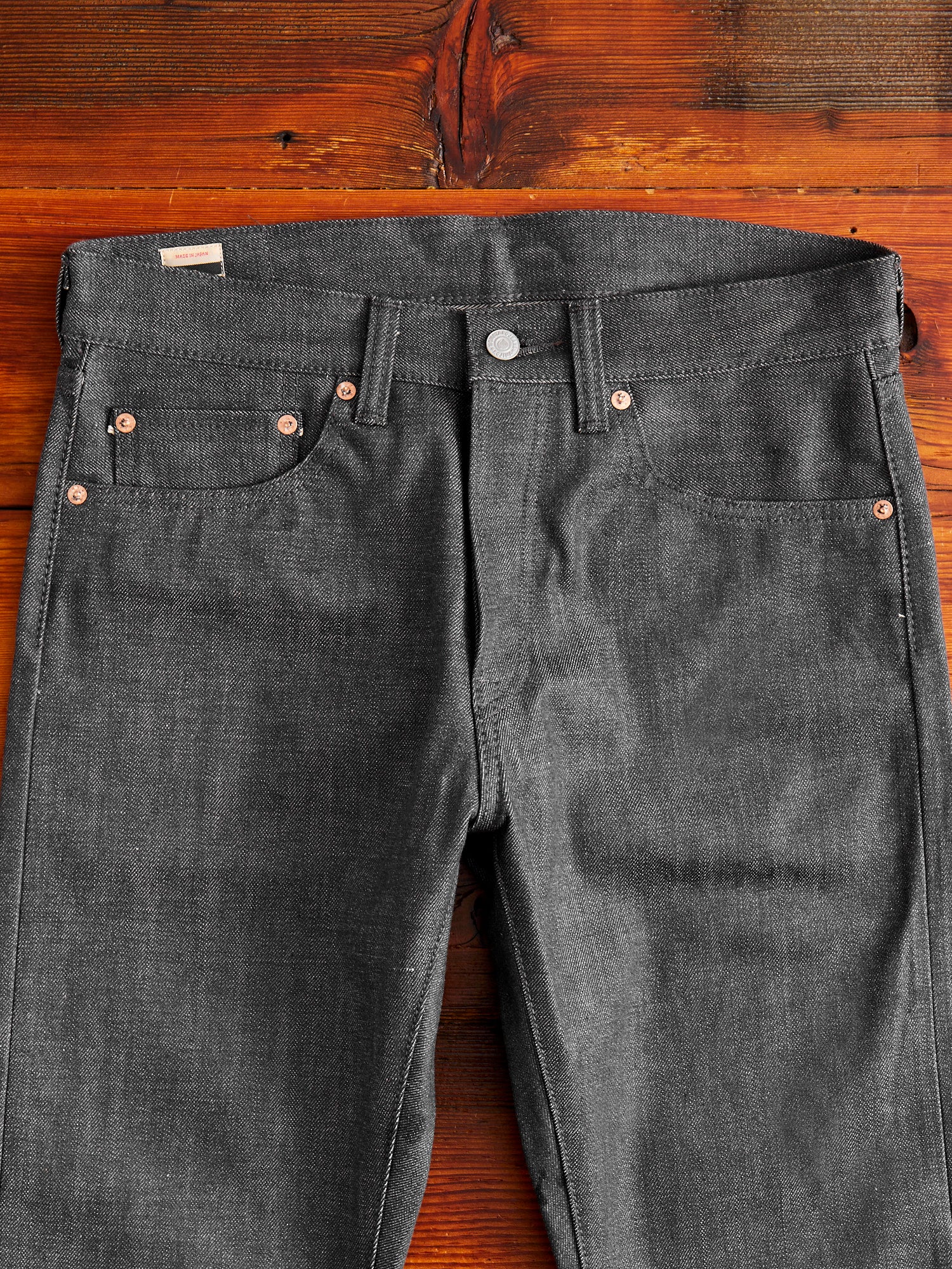 0405-70G 14oz Grey Selvedge Denim - High Tapered Fit - Image 5