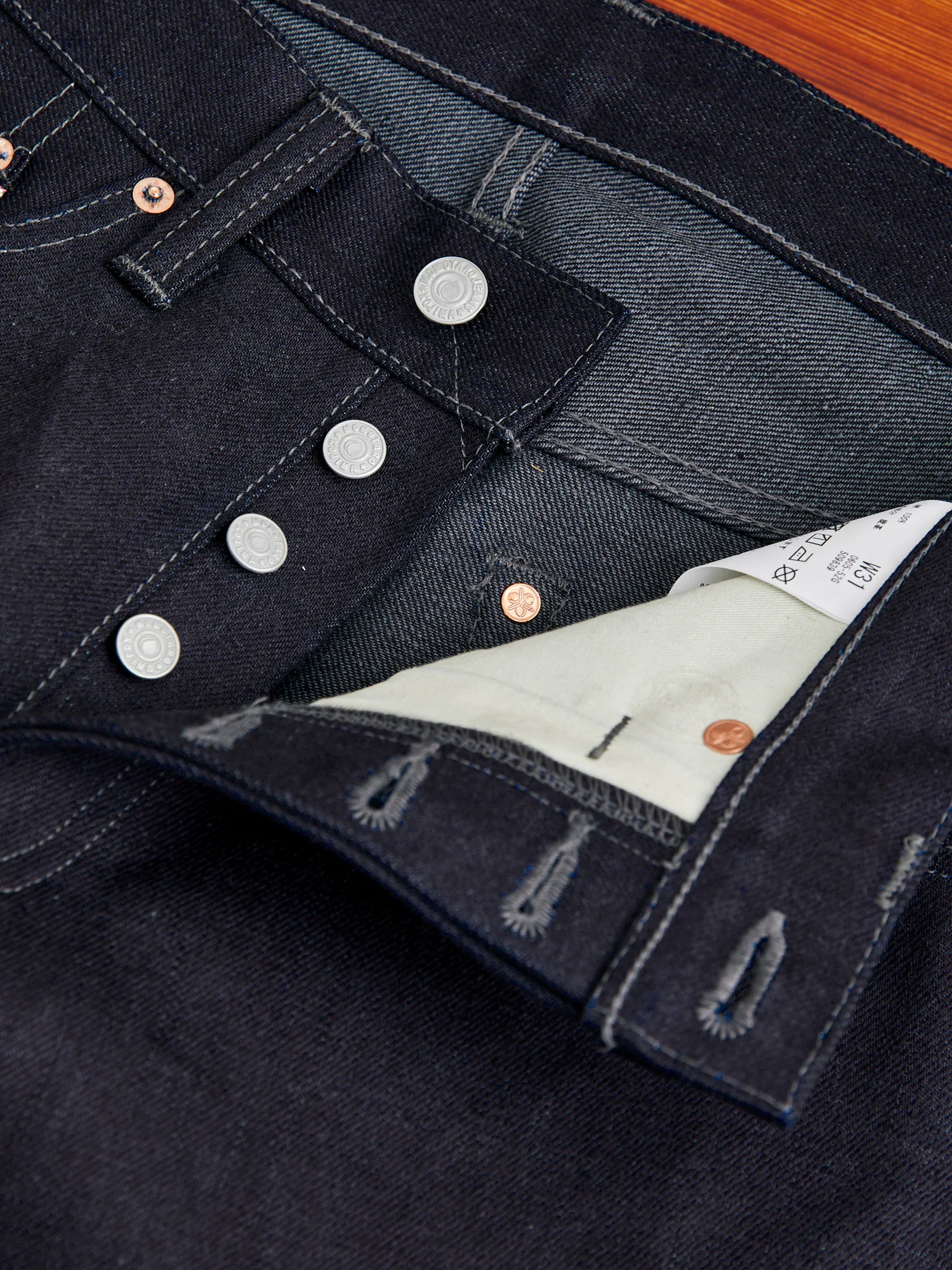 0605-52G "Indigo x Grey" 18oz Selvedge Denim - Natural Tapered Fit - Image 8