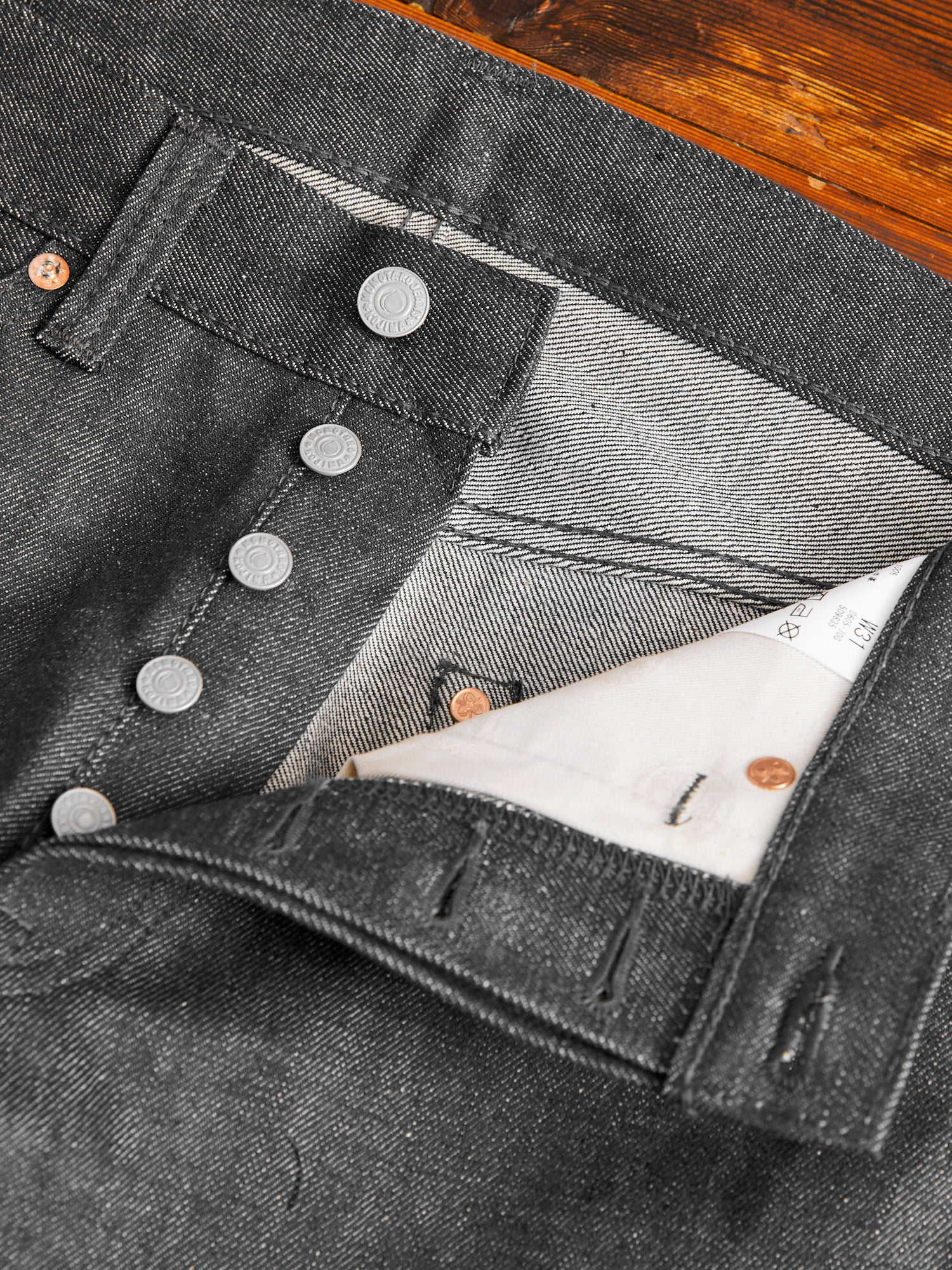 0605-70G 14oz Grey Selvedge Denim - Natural Tapered Fit - Image 8