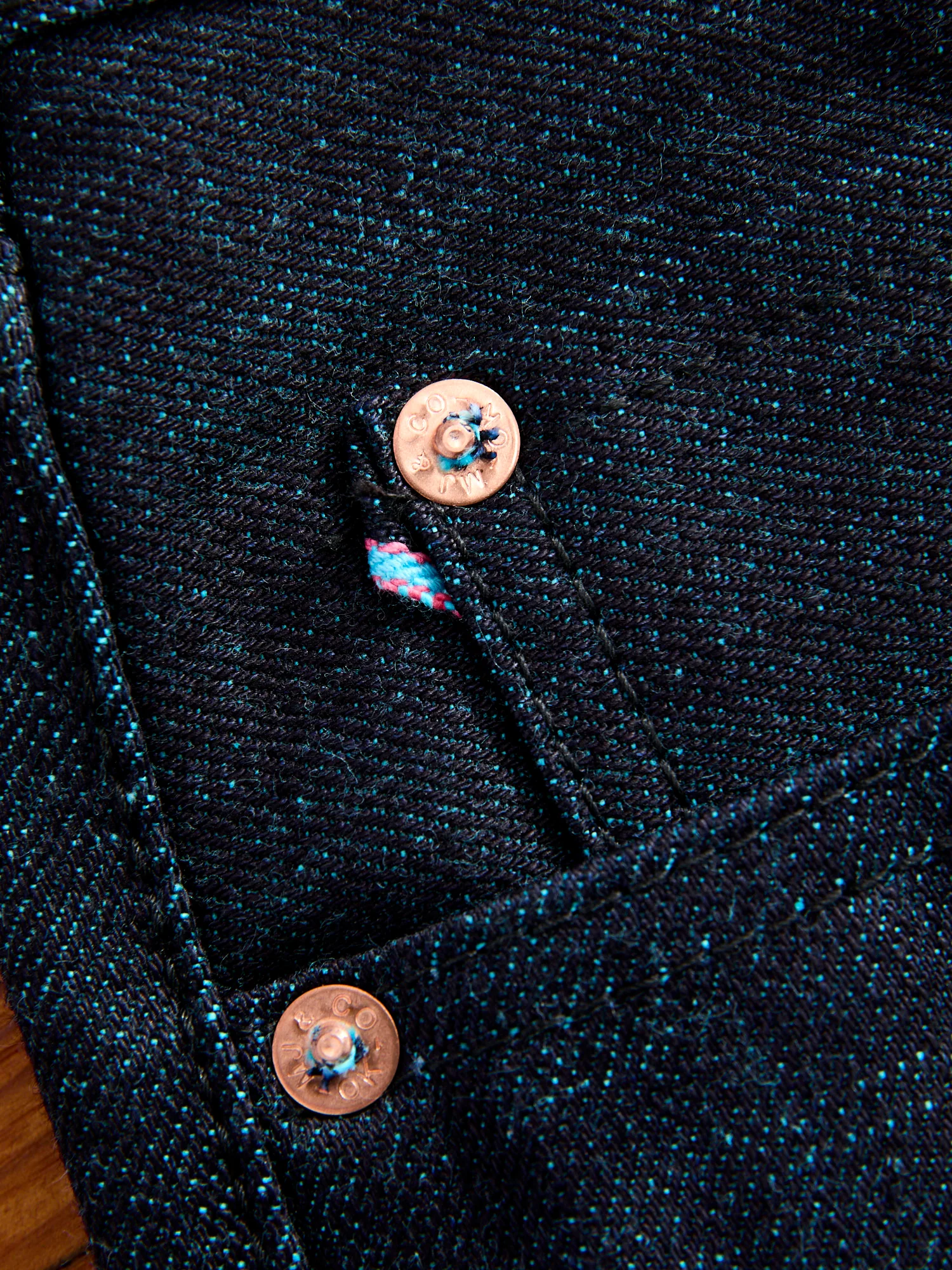 0605-IMSP "Indigo Mint" 15.7oz Selvedge Denim - Natural Tapered Fit - Image 10