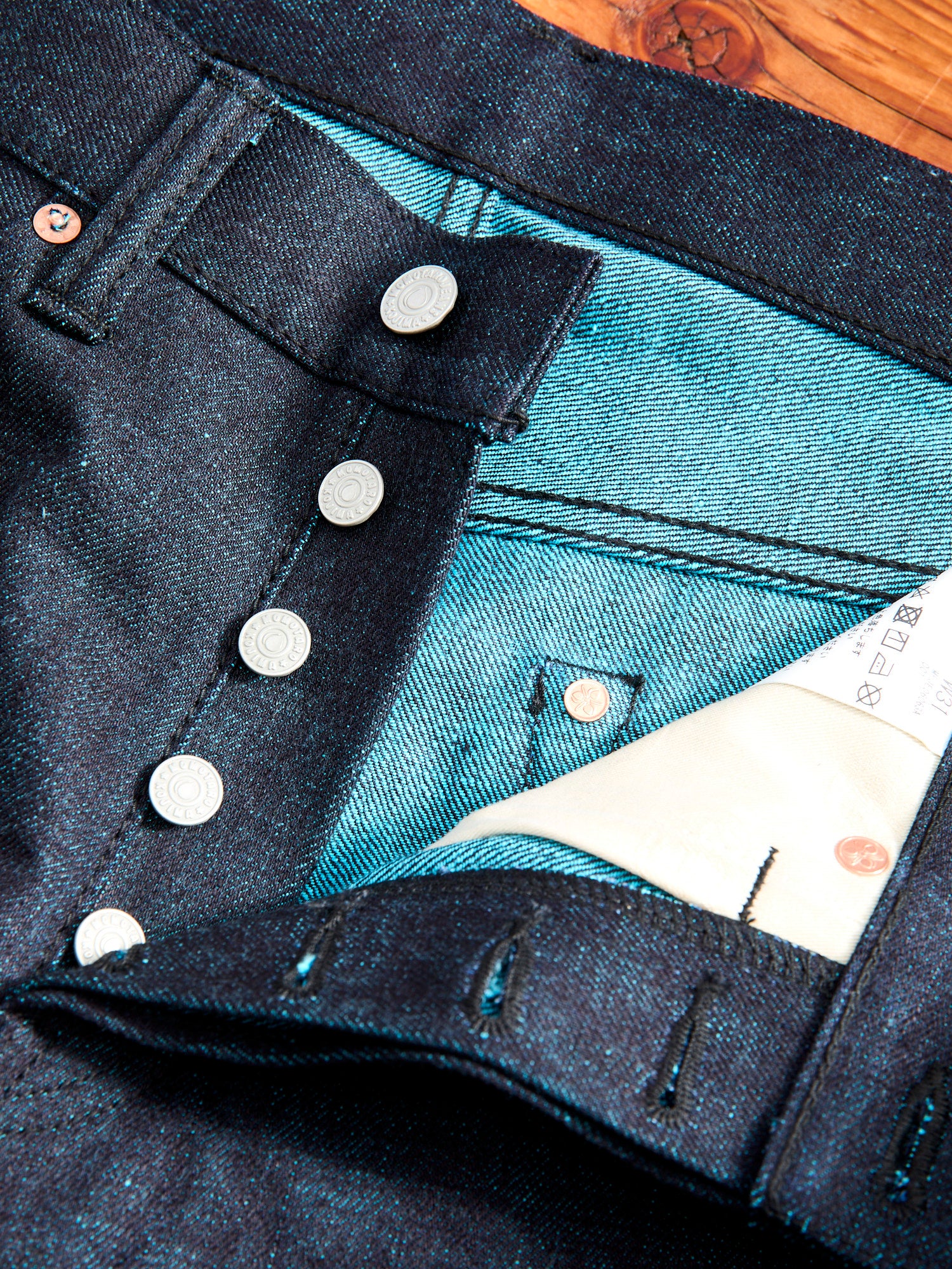 0605-IMSP "Indigo Mint" 15.7oz Selvedge Denim - Natural Tapered Fit - Image 16