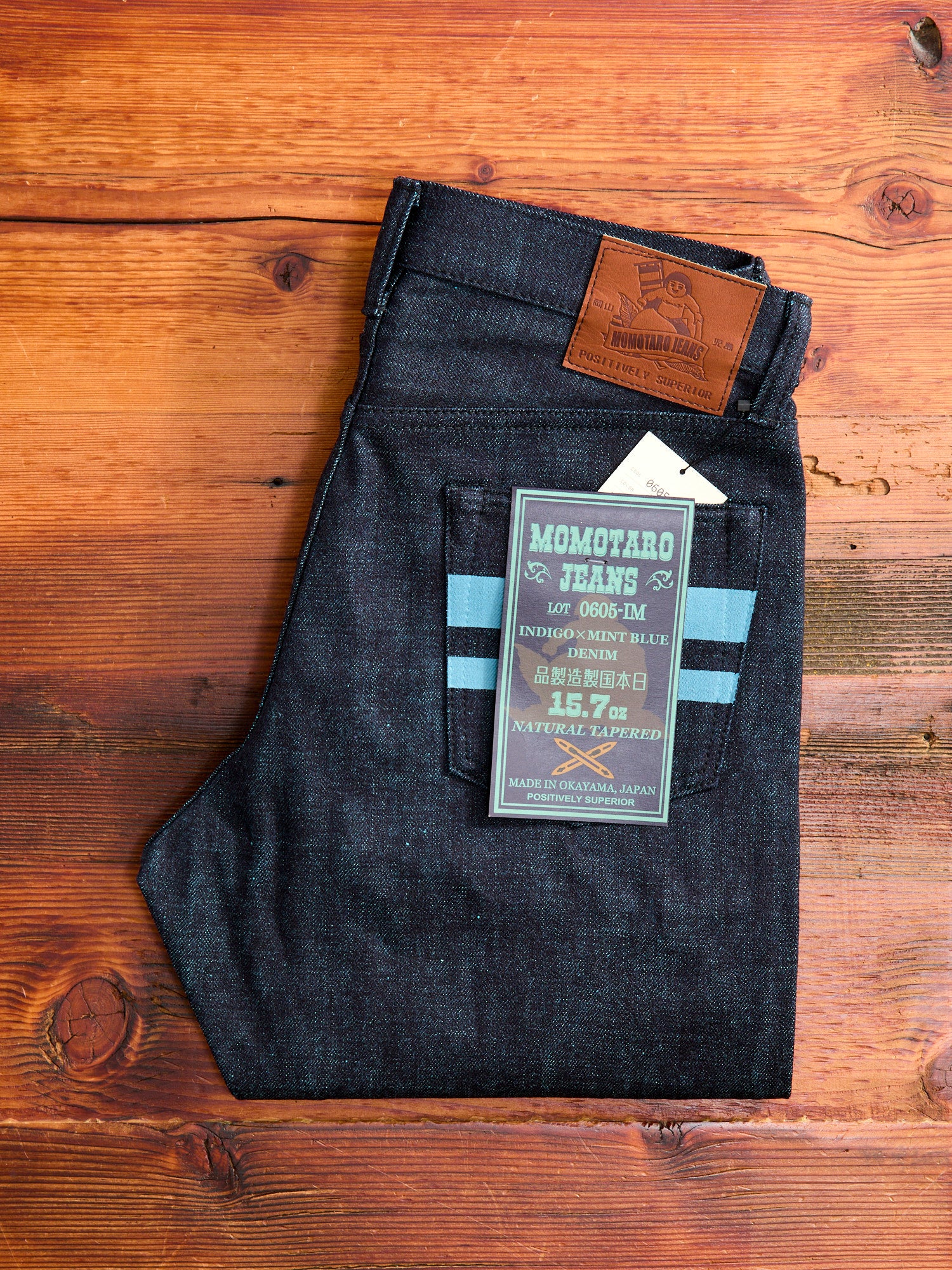 0605-IMSP "Indigo Mint" 15.7oz Selvedge Denim - Natural Tapered Fit - Image 2