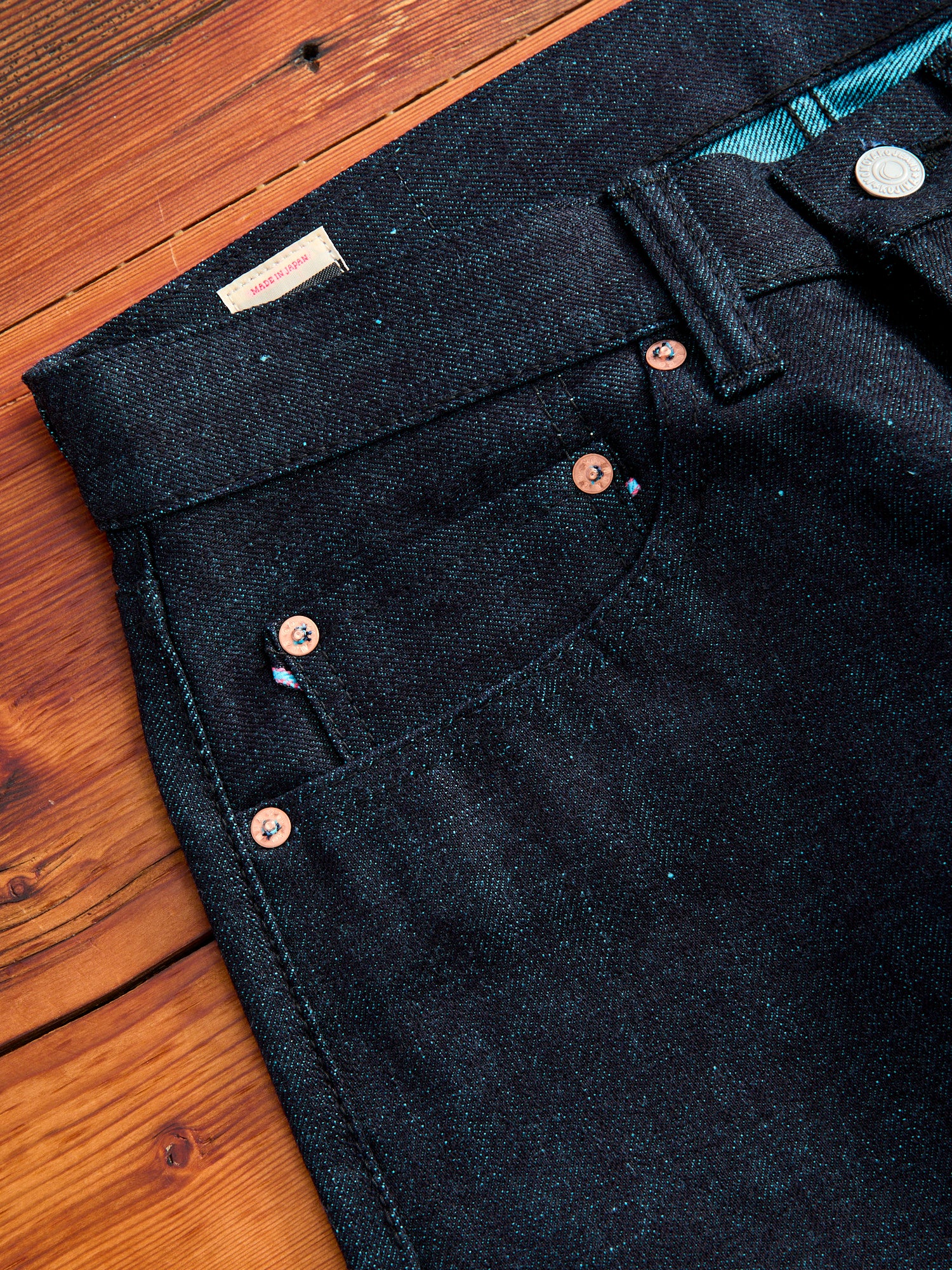 0605-IMSP "Indigo Mint" 15.7oz Selvedge Denim - Natural Tapered Fit - Image 7