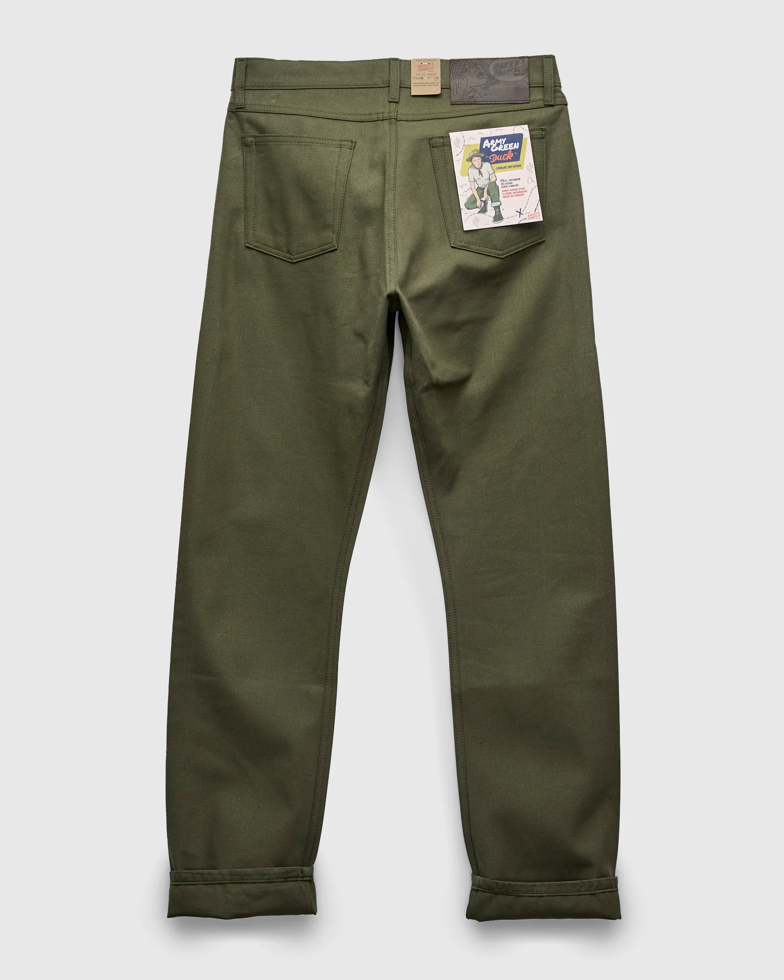 10oz Selvedge Army Green Duck Canvas - True Guy Fit - Image 3
