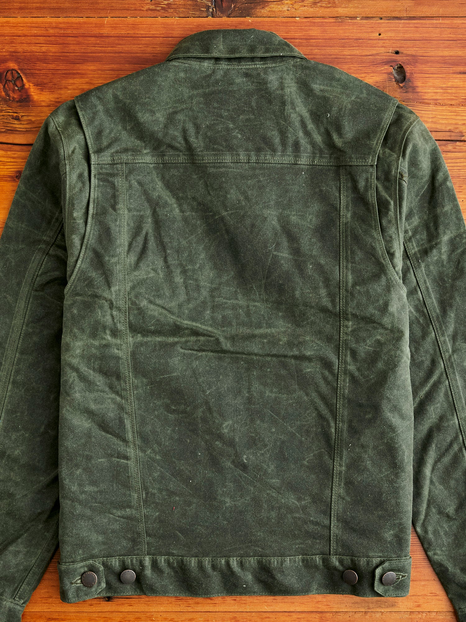 10oz Waxed Canvas Riders Jacket in Olive - Image 6