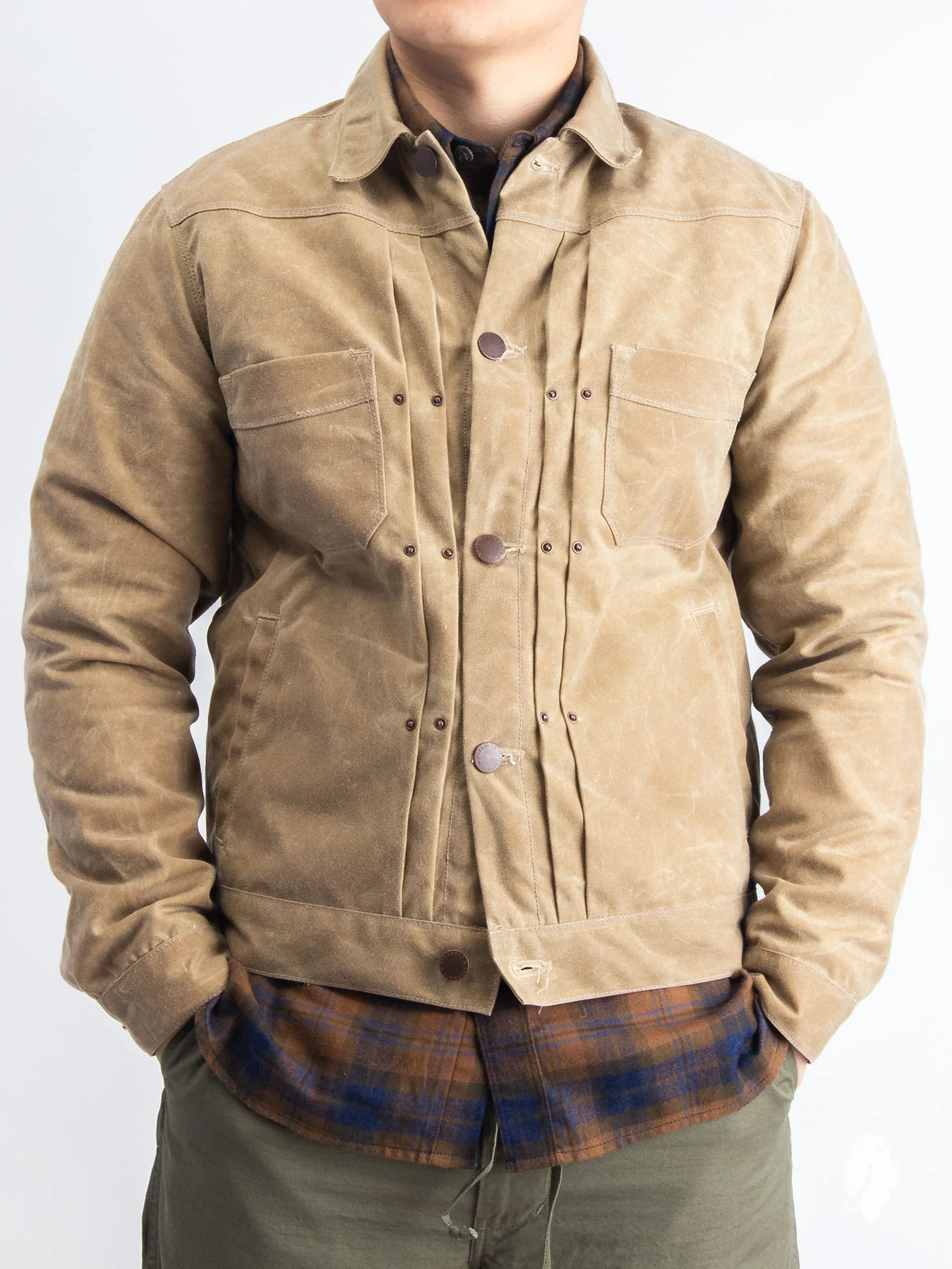 10oz Waxed Canvas Riders Jacket in Tobacco - Image 2