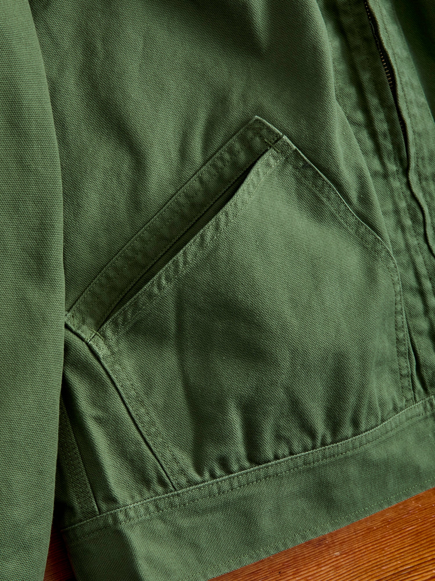 11.5oz Cotton Canvas Work Jacket in Moss Green - Image 8