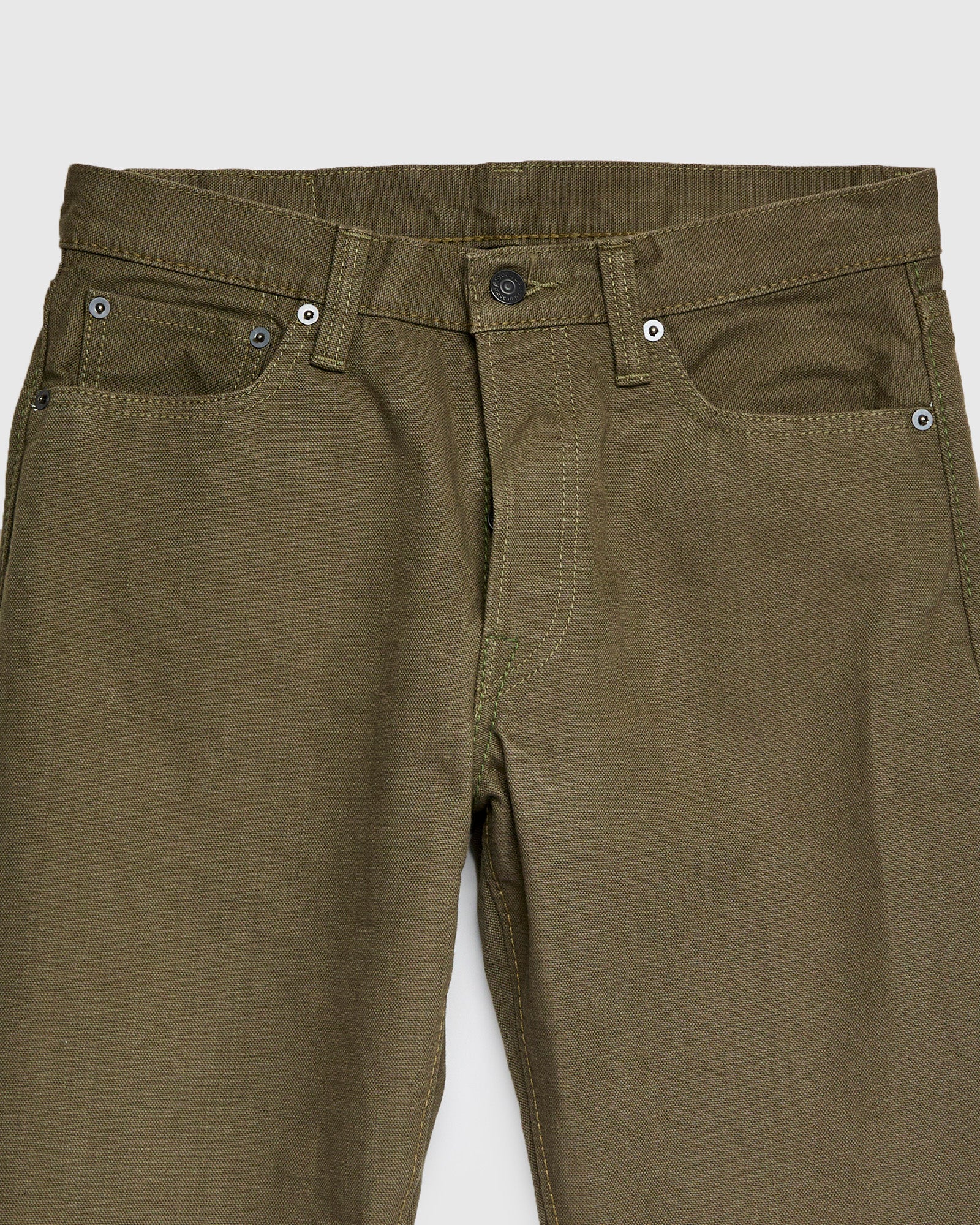 1176 Olive 13.5oz Duck Canvas Pants - Regular Straight - Image 3