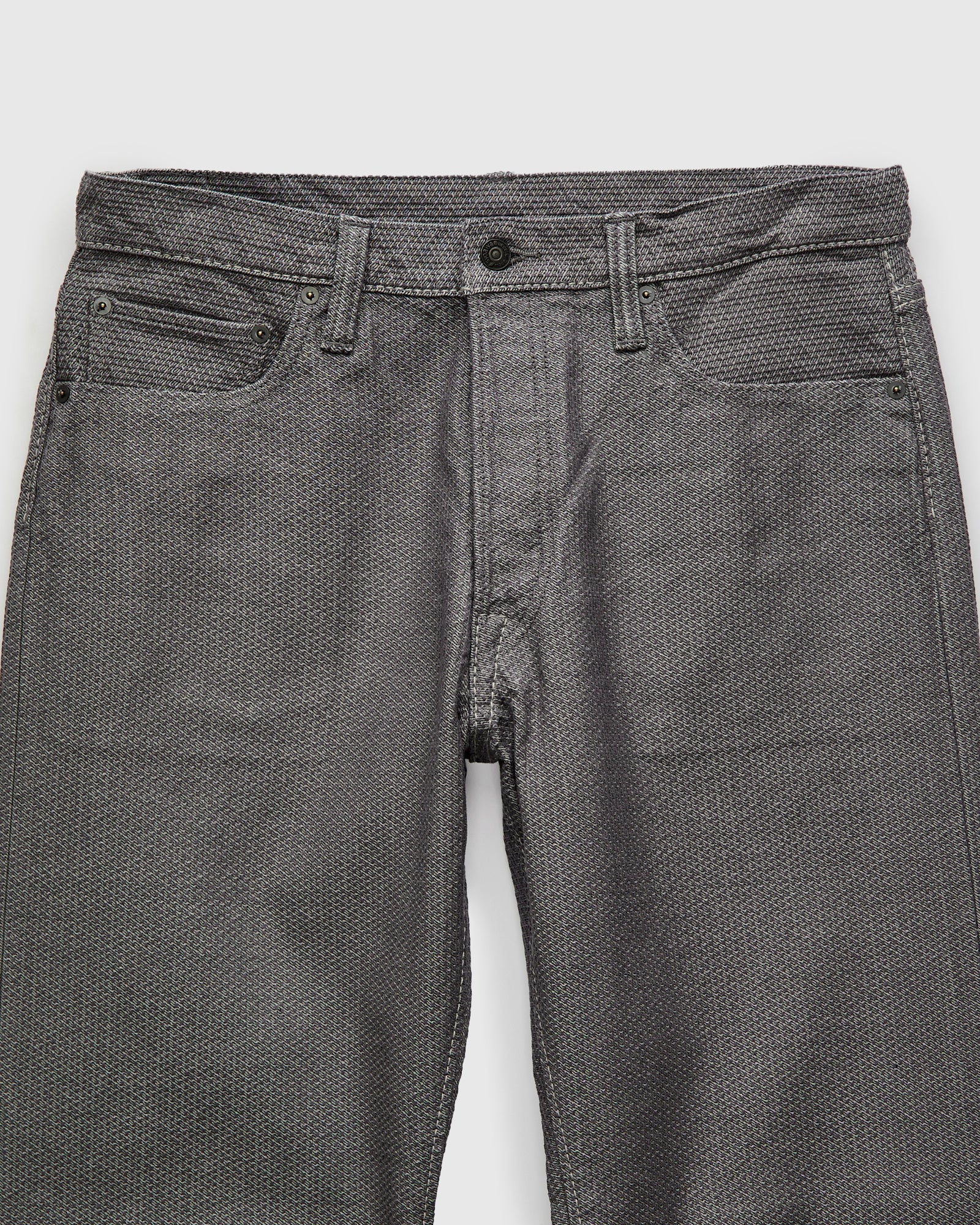 1178-GRY Gray x Black Sashiko Denim - Regular Straight Fit - Image 5