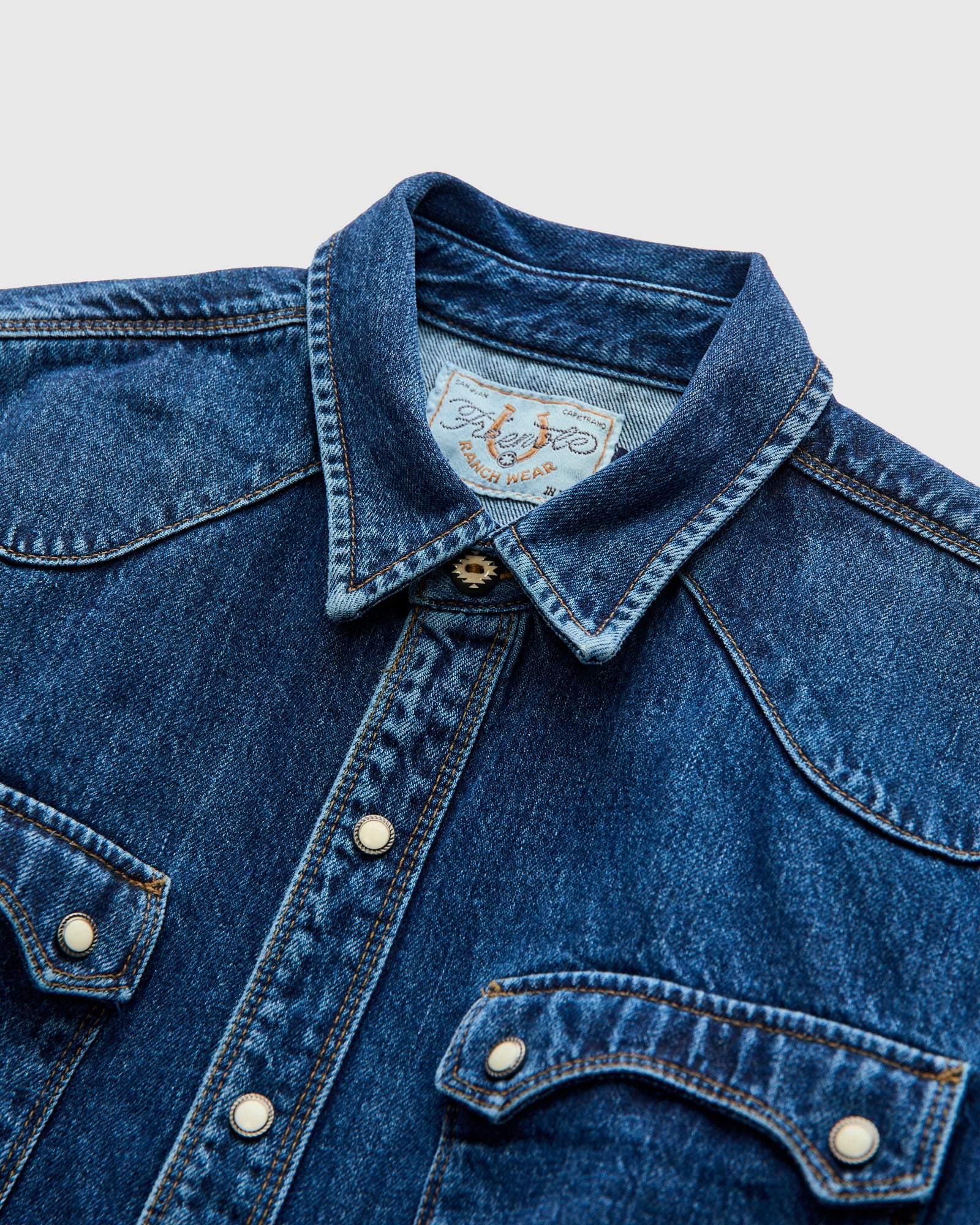 11oz Modern Western Shirt in Stonewash Indigo - Image 3