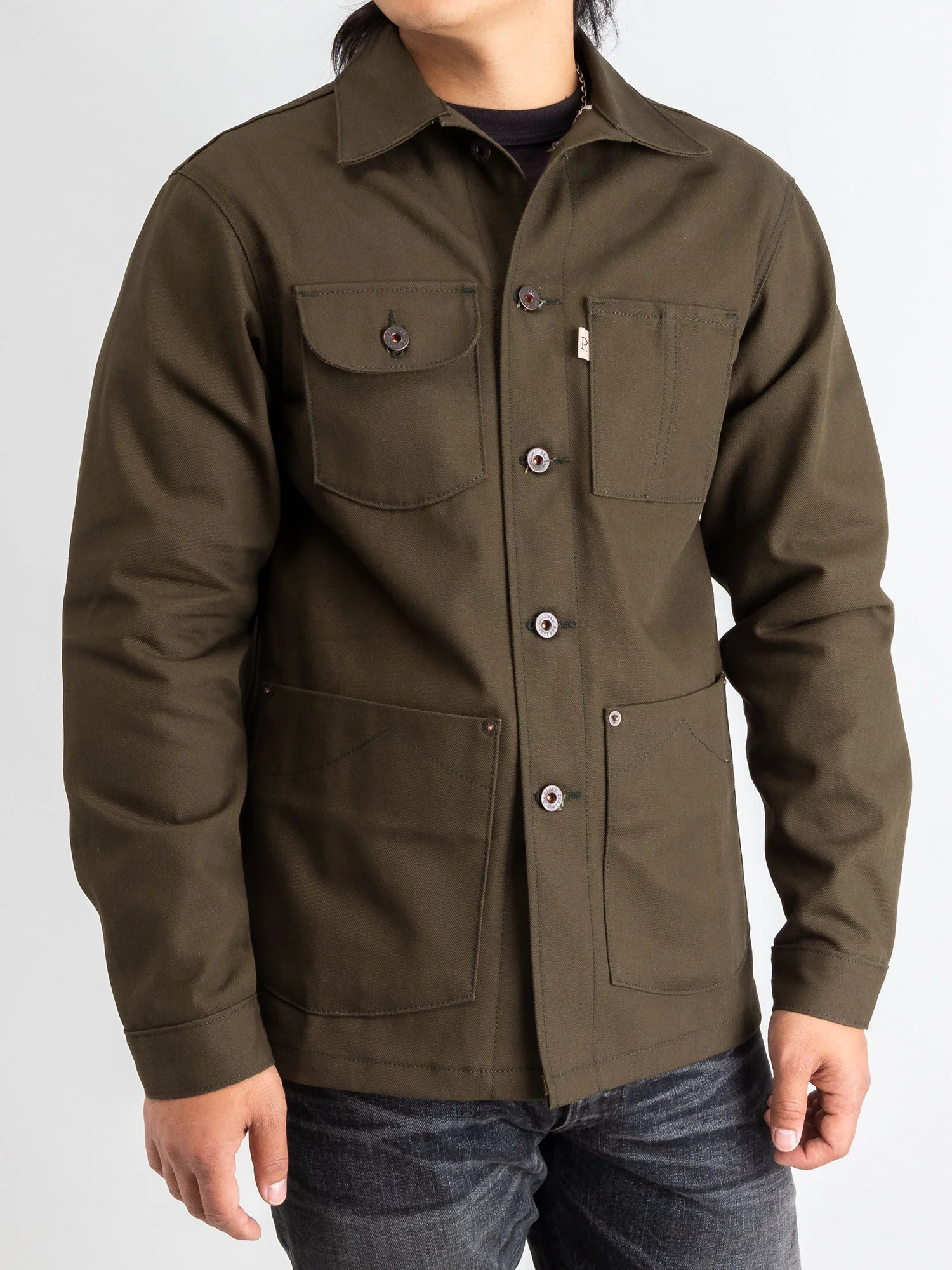 12oz Canvas Chore Coat in Seaweed - Image 2