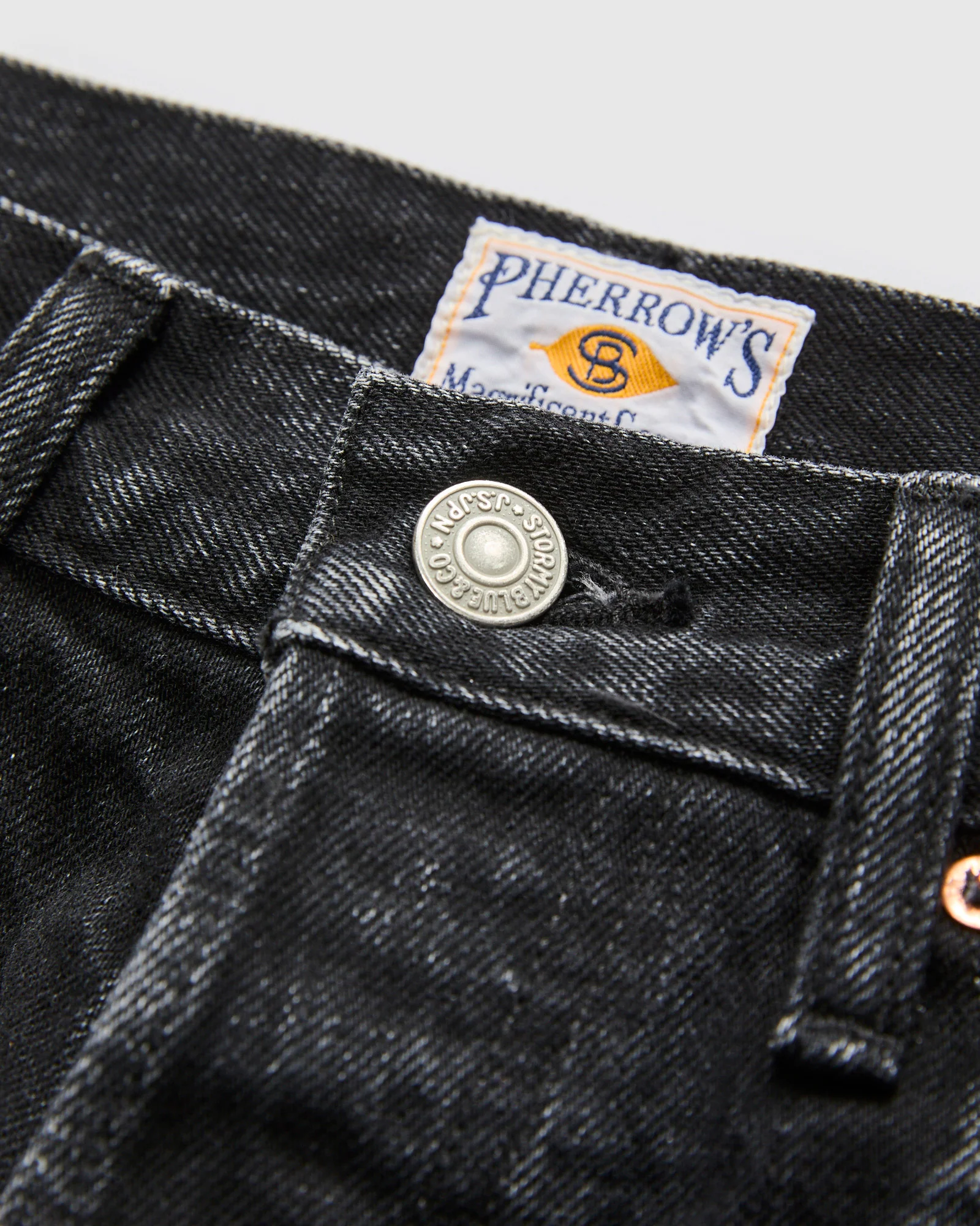 13.5oz Black Garment Dyed Denim - 50s Straight Fit - Image 4