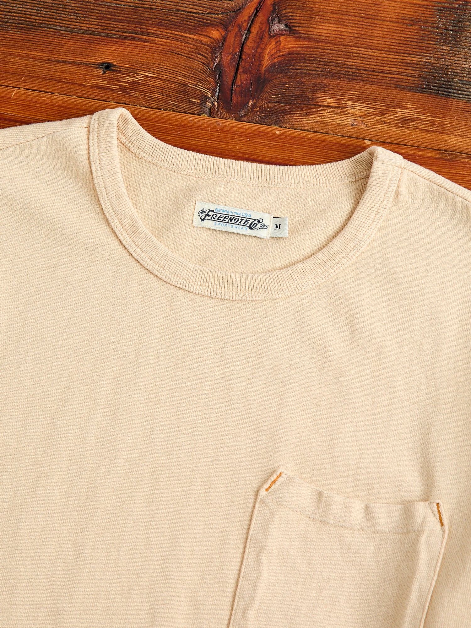 13oz Pocket T-Shirt in Cream - Image 3