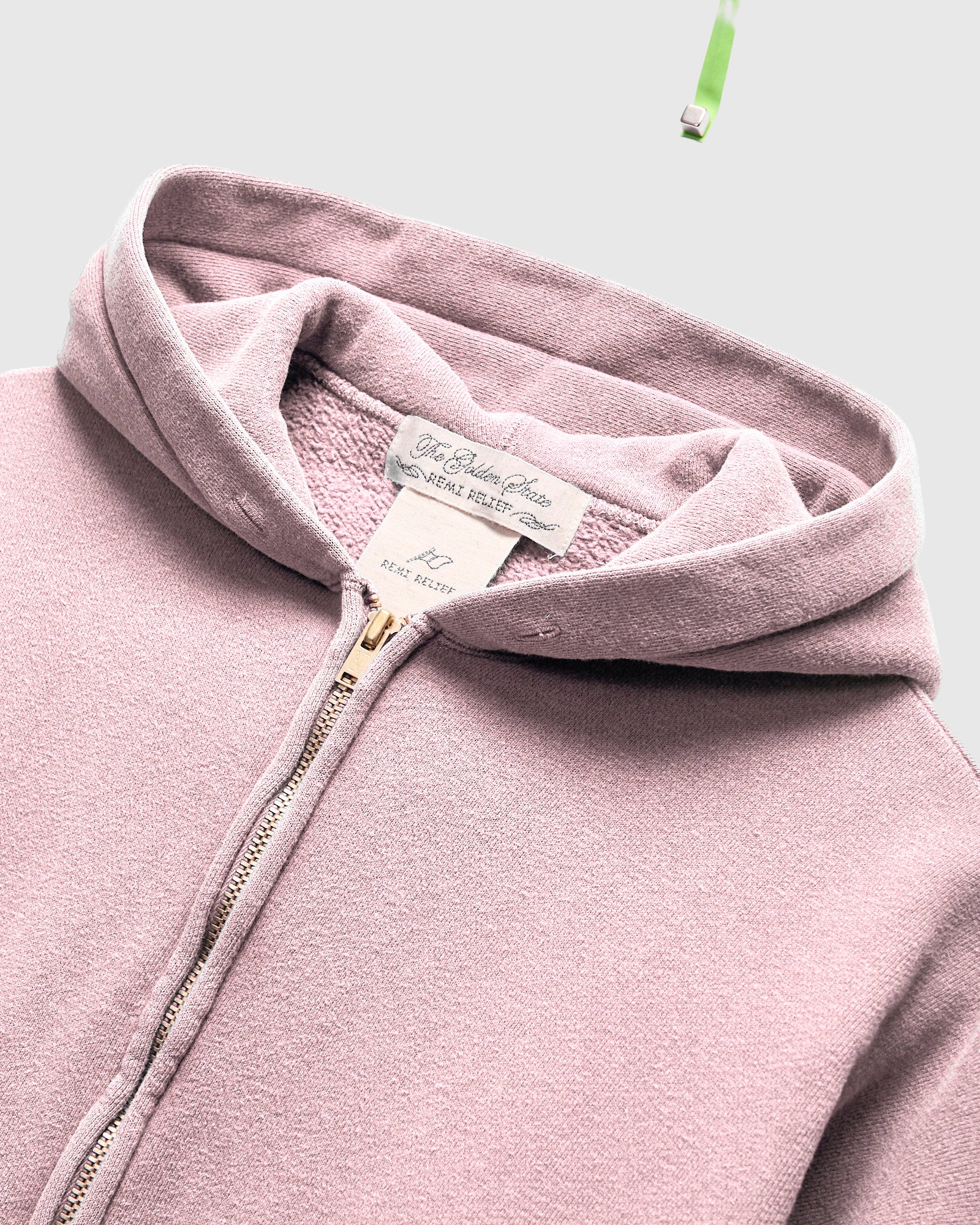 14G Brushed Fleece Zip Hoodie in Light Pink - Image 4