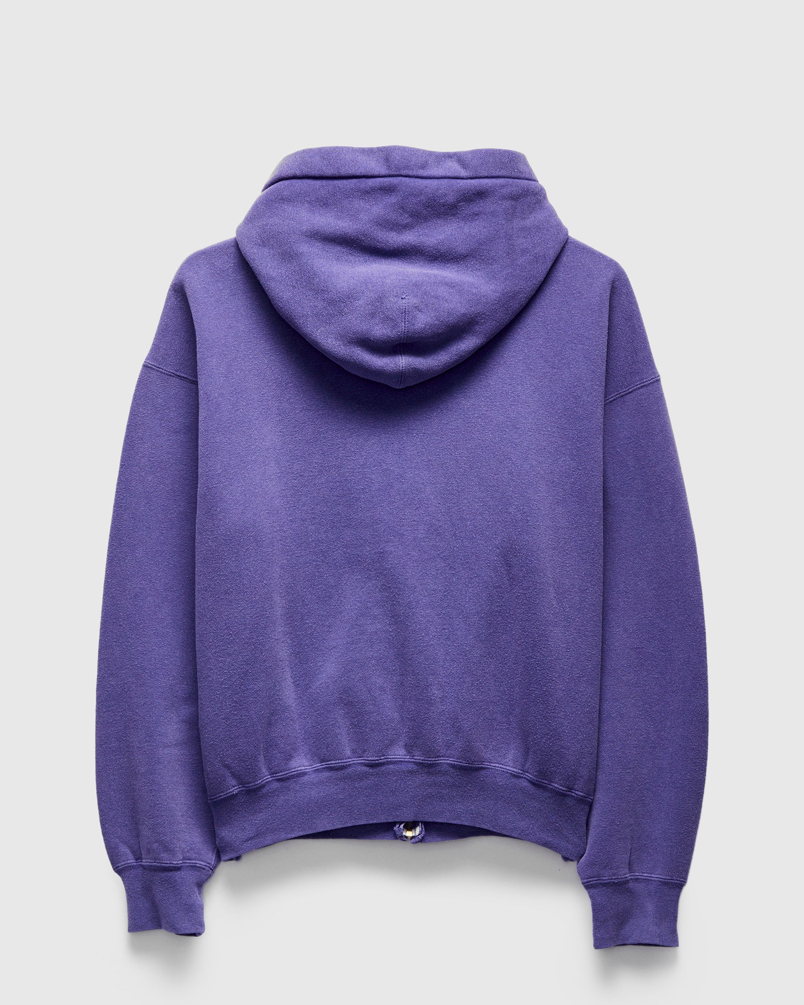 14G Brushed Fleece Zip Hoodie in Purple Navy - Image 3