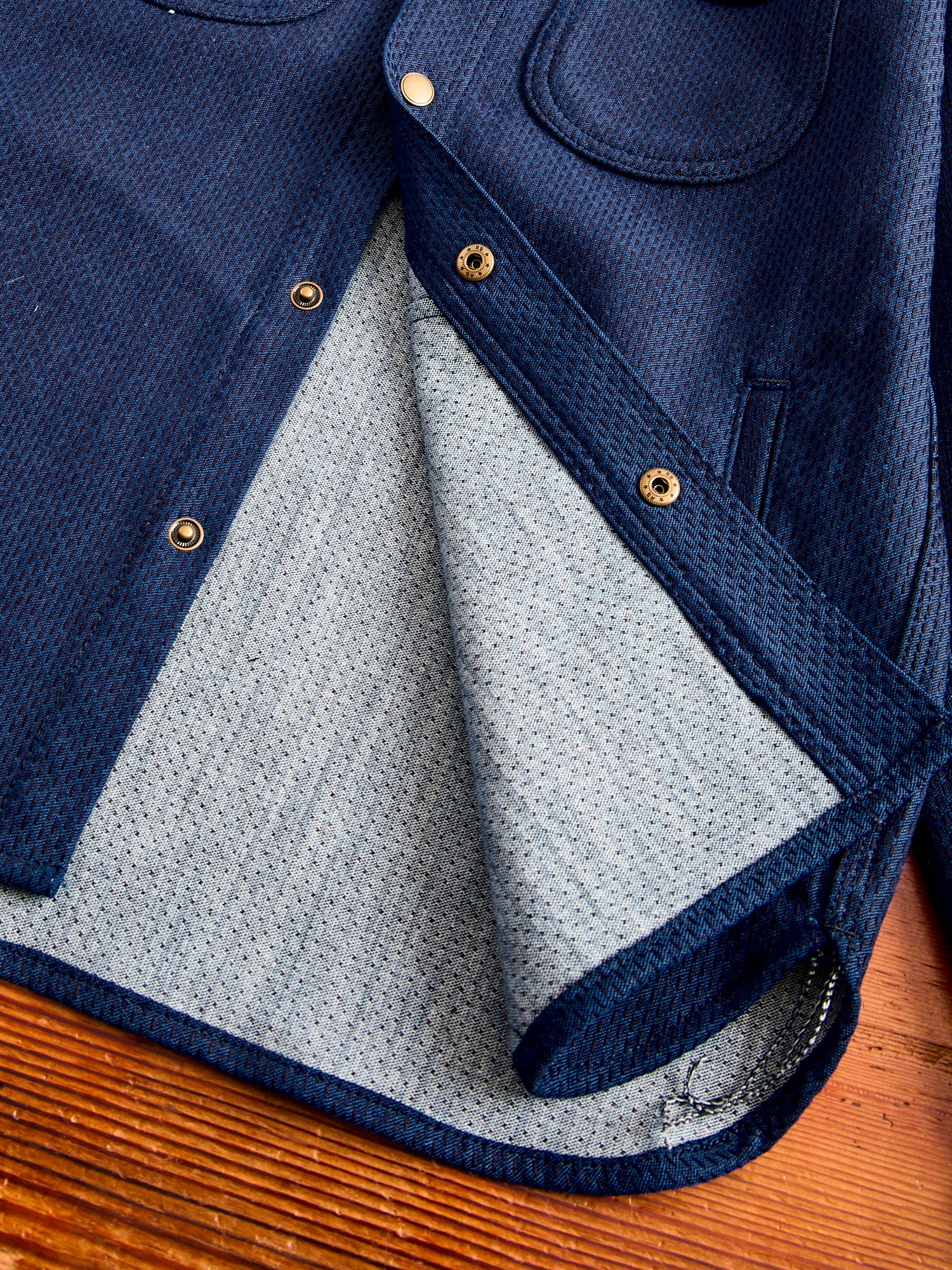 15oz Sashiko Service Shirt in Indigo - Image 7