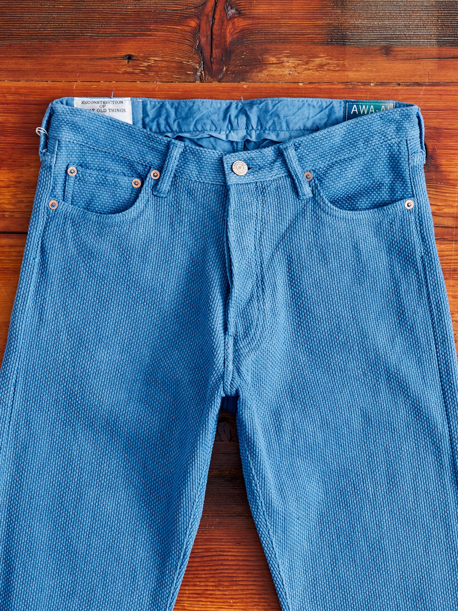 "Awa-Ai" Asagi Indigo Sashiko Pants - Regular Tapered Fit - Image 3