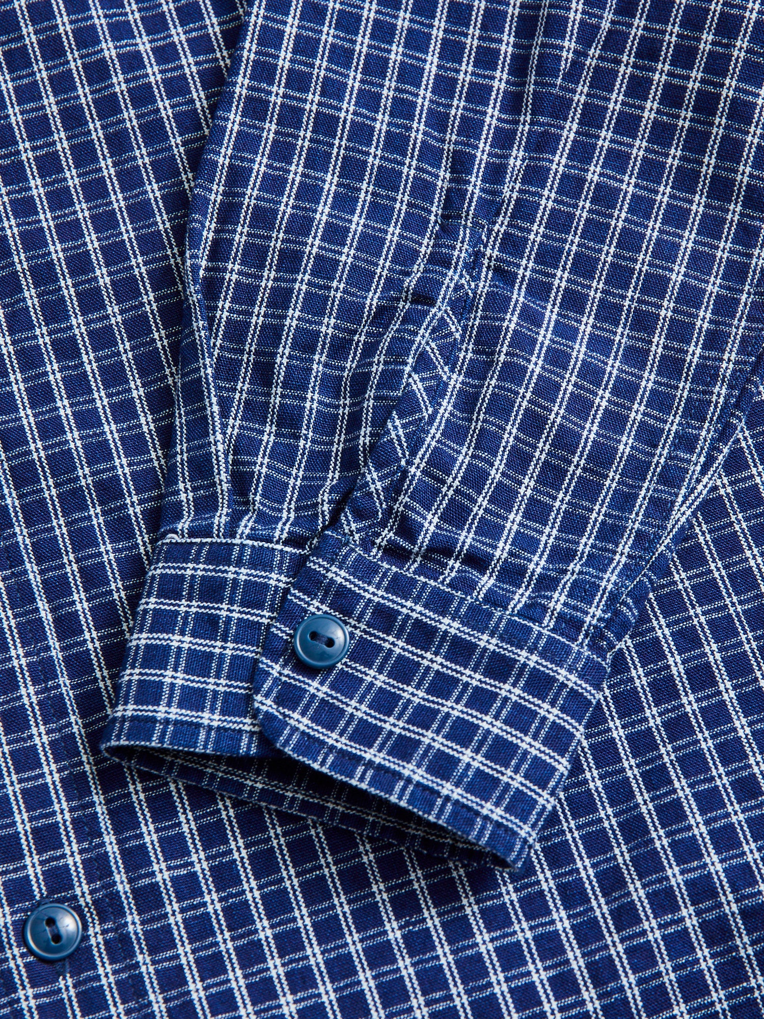 1940s Work Shirt in Indigo Check - Image 5