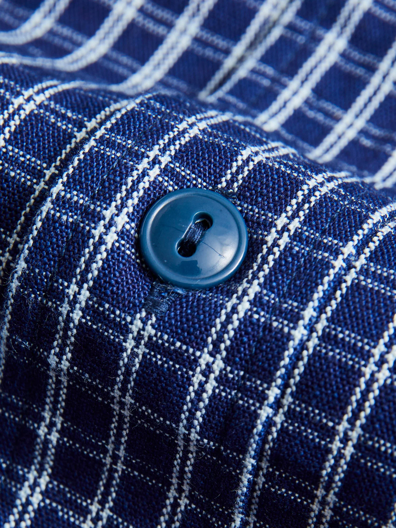 1940s Work Shirt in Indigo Check - Image 6
