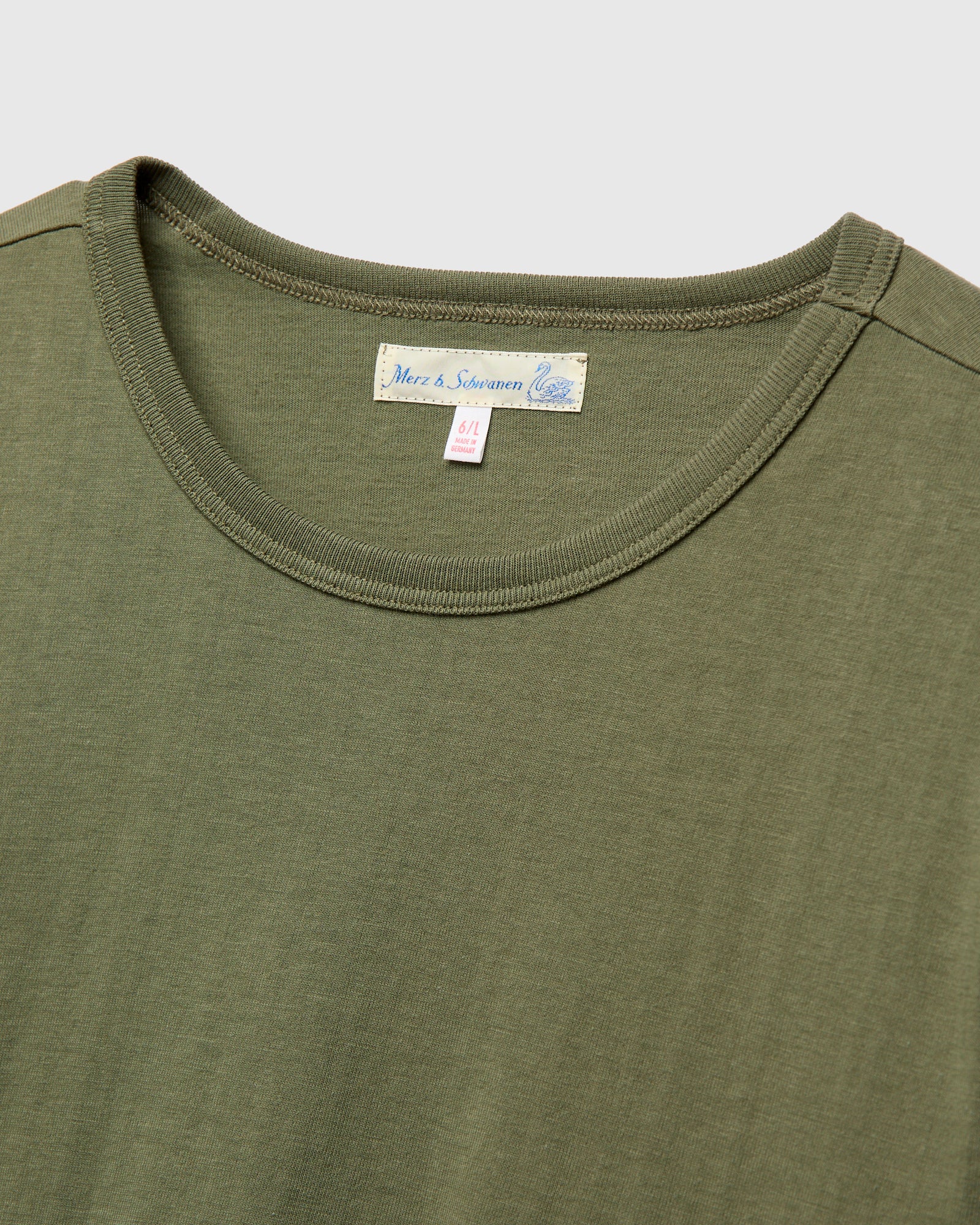 1950s "Good Originals" 5.5oz Loopwheel T-Shirt in Army - Image 3
