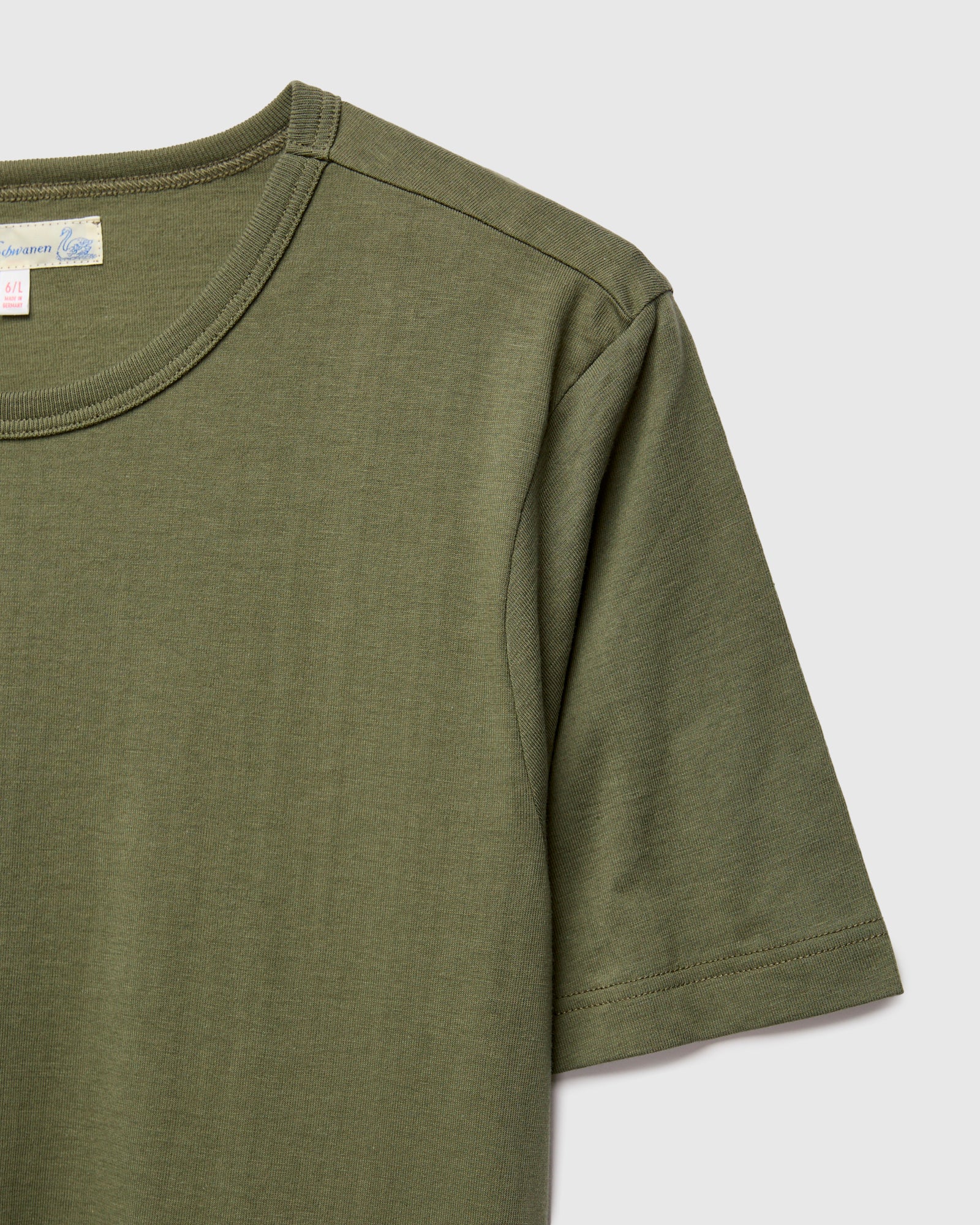1950s "Good Originals" 5.5oz Loopwheel T-Shirt in Army - Image 4