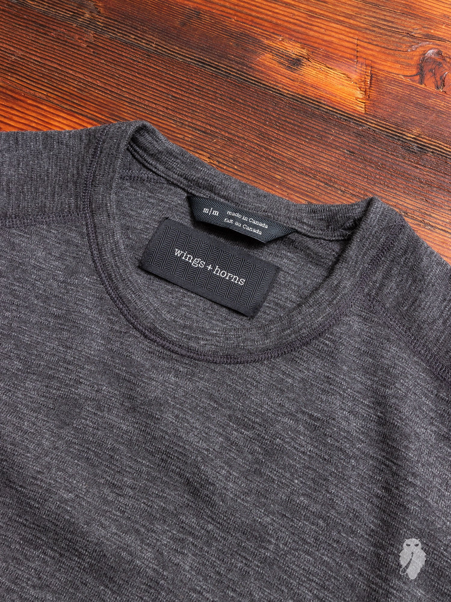 1x1 Long Sleeve T-Shirt in Heather Charcoal - Image 2