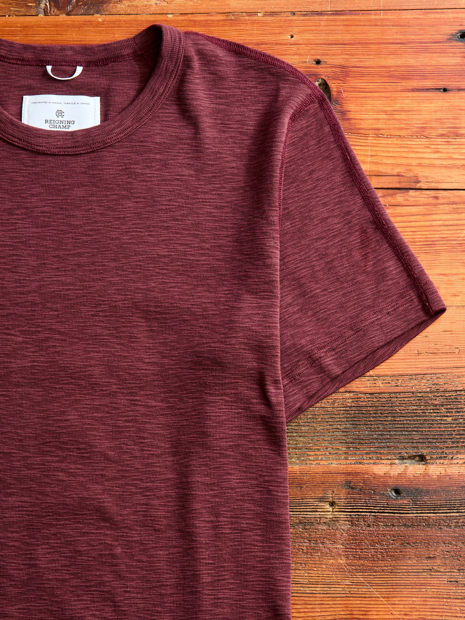 1x1 Slub T-Shirt in Crimson - Image 4