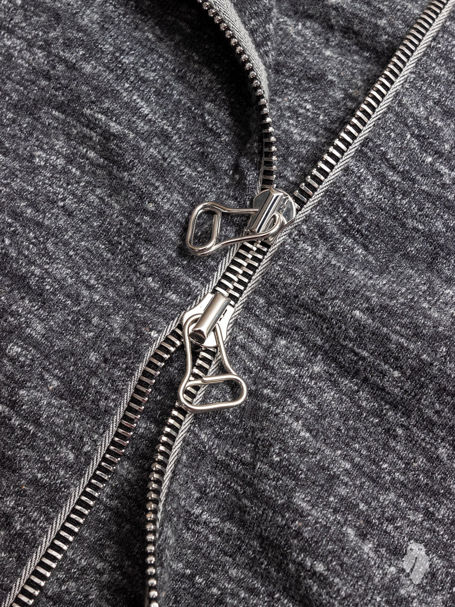 1x1 Slub Zip Hoodie in Marled Black - Image 4