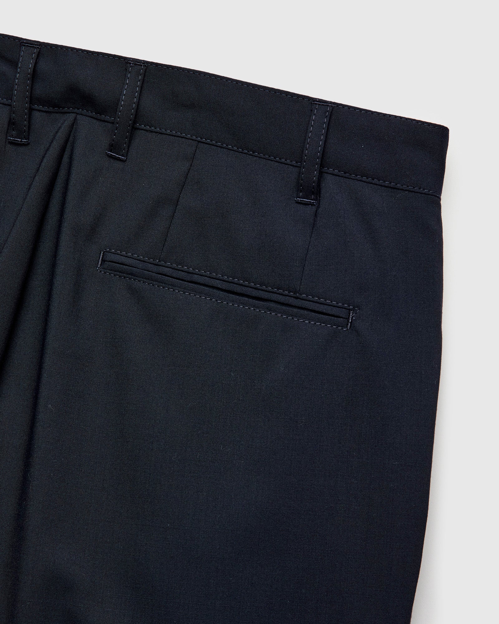 2-Pleat Tropical Wool Trousers in Dark Navy - Image 8