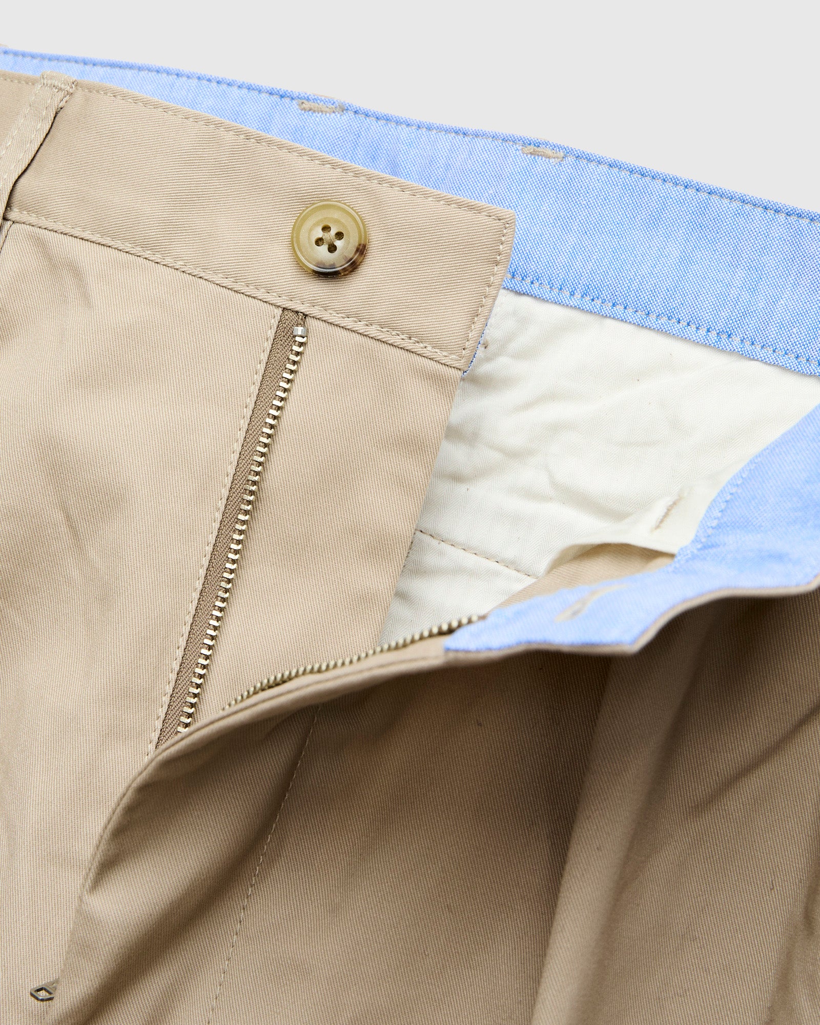 2-Pleat Twill Trousers in Khaki - Image 6