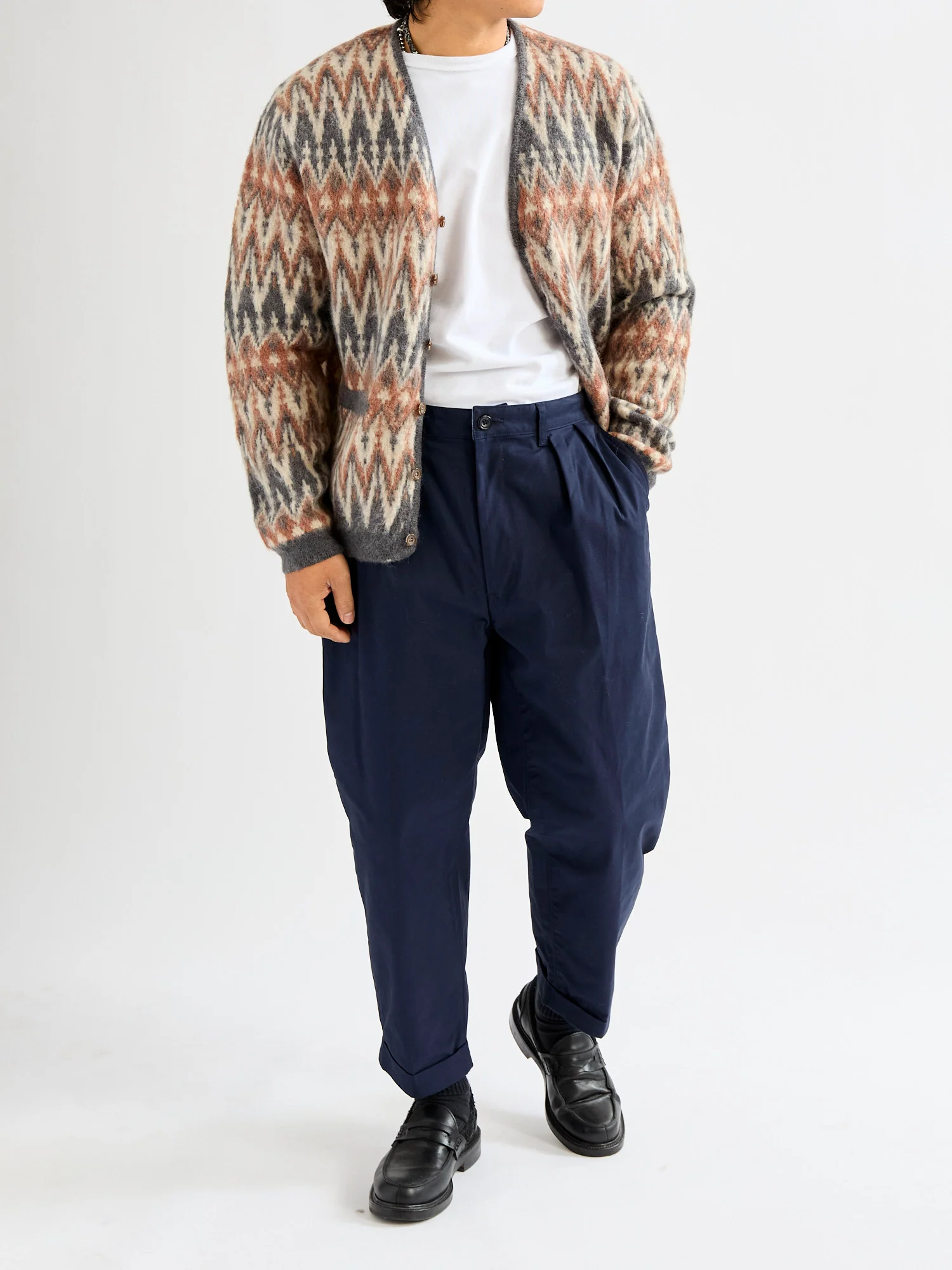 2-Pleat Twill Trousers in Navy - Image 11