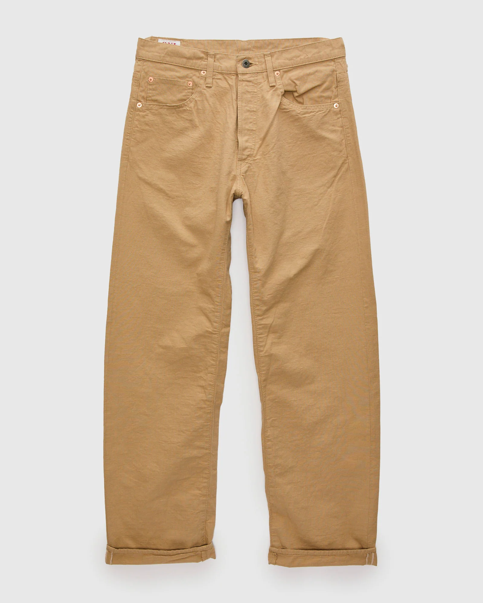 200-8BE "Beige Betacham" 8oz Selvedge Chambray Pants - Wide Straight Fit - Image 2