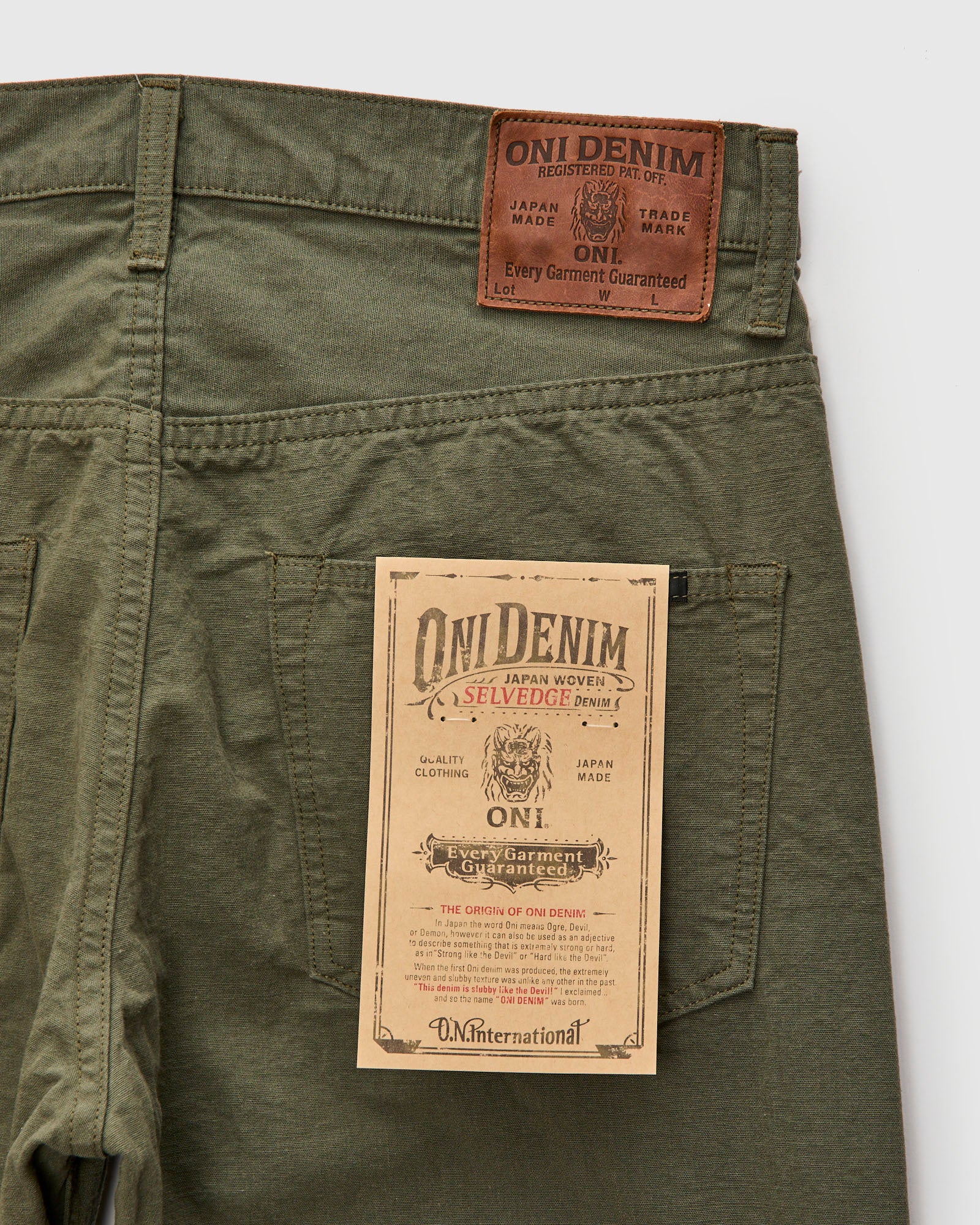 200-8GG "Green Betacham" 8oz Selvedge Chambray Pants - Wide Straight Fit - Image 4