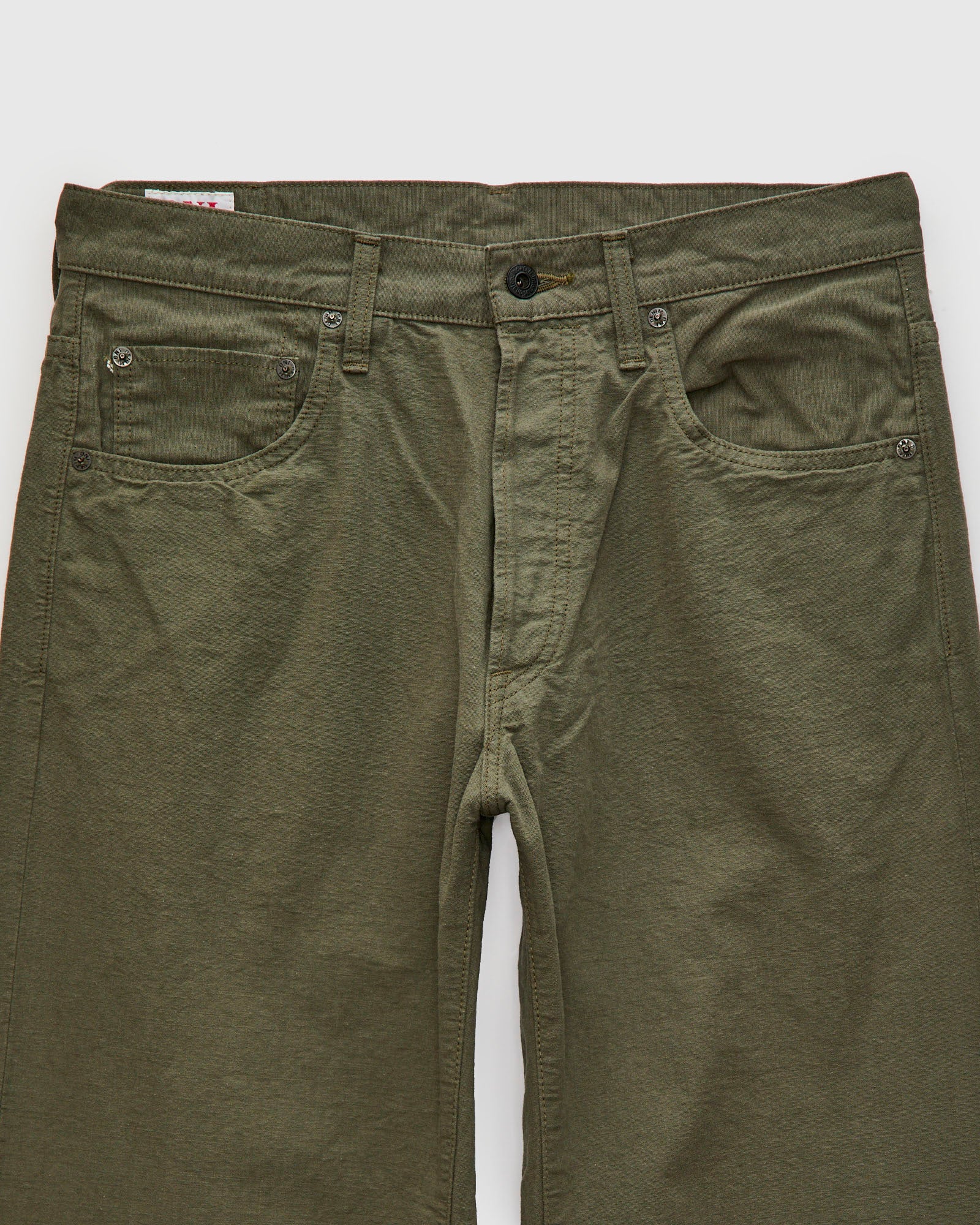 200-8GG "Green Betacham" 8oz Selvedge Chambray Pants - Wide Straight Fit - Image 5