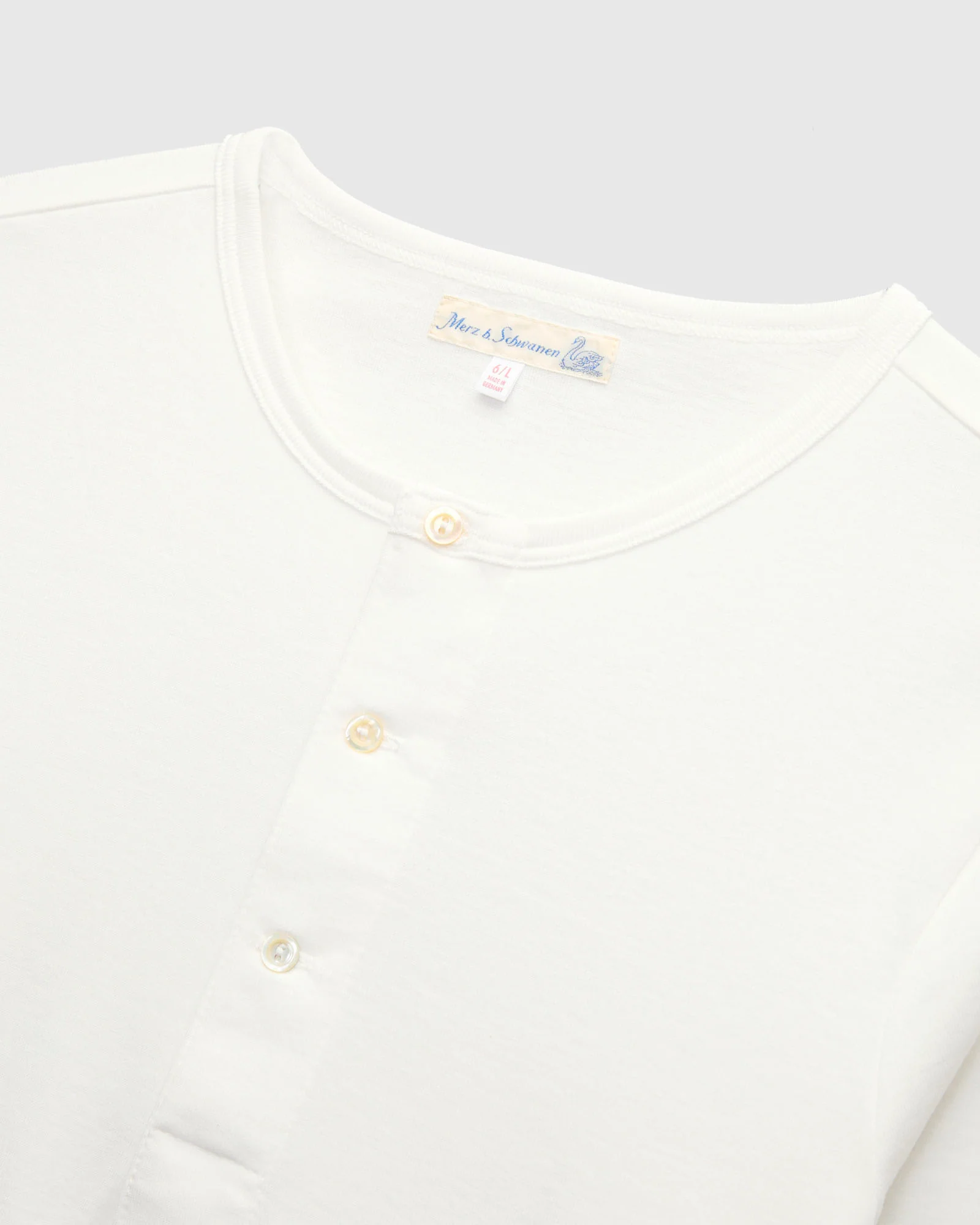 206 "Good Originals" 7.2oz Loopwheel Henley in White - Image 3