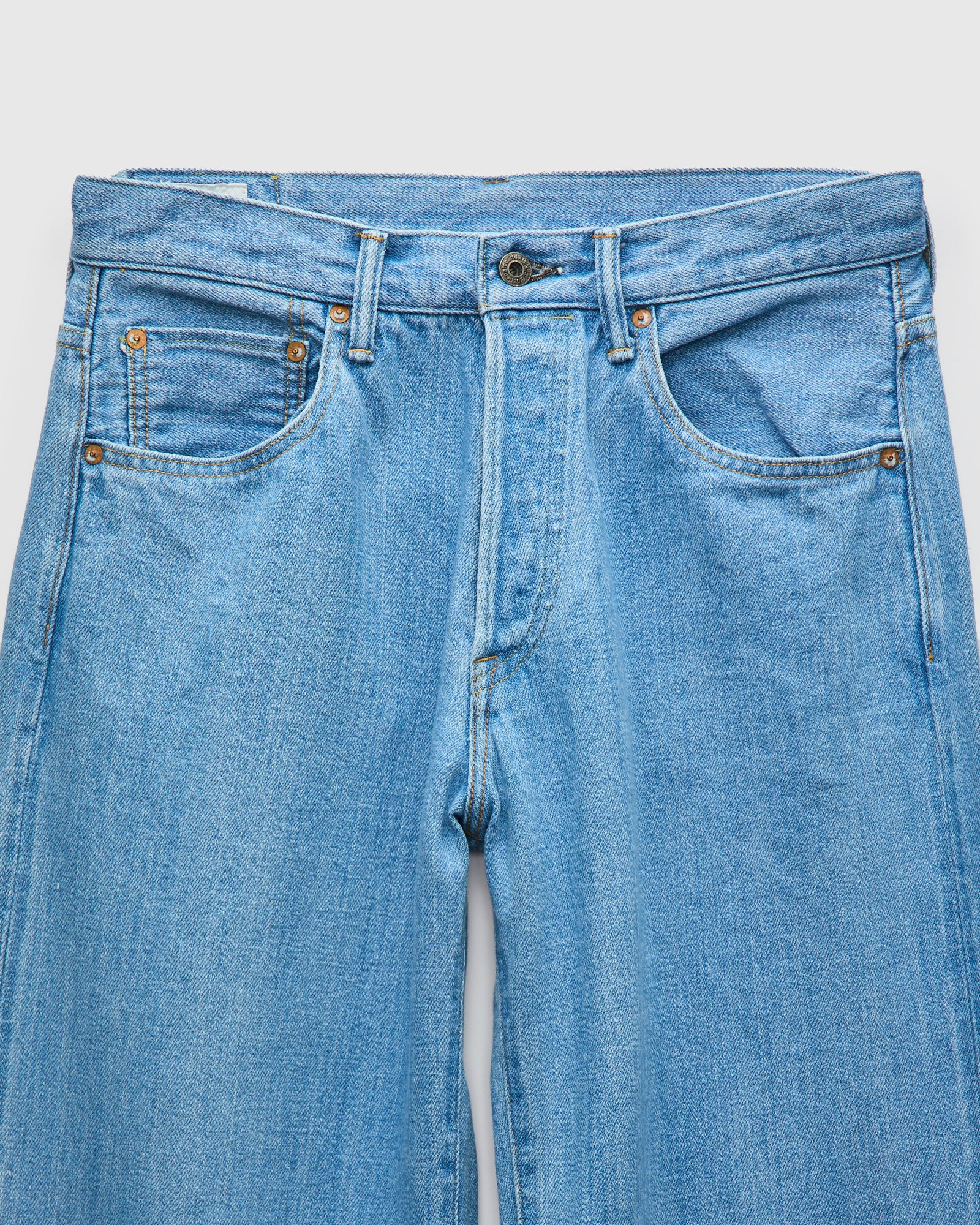 222-Kiraku-BB "Bio Bleach" 12oz Washed Selvedge Denim - Super Wide Straight Fit - Image 5