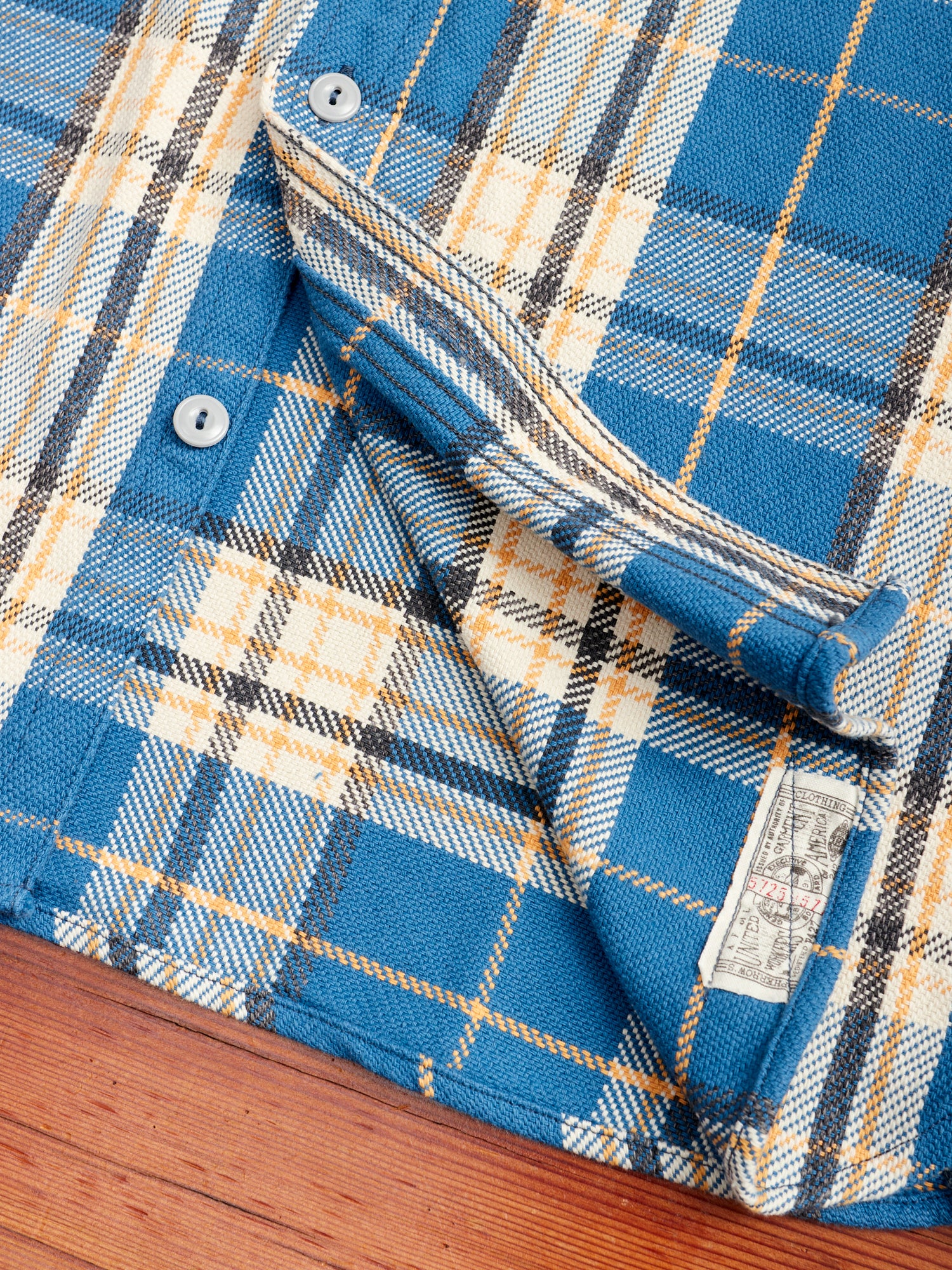 720WS Heavy Flannel Shirt in Navy - Image 8