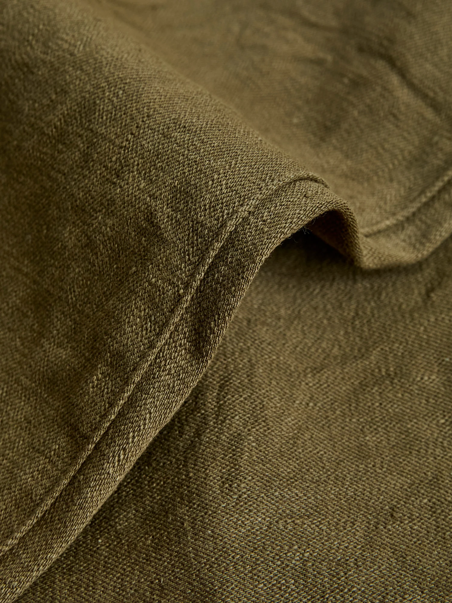 246-OLOL "Low Tension Olive" 12oz Selvedge Denim - Clean Straight Fit - Image 6