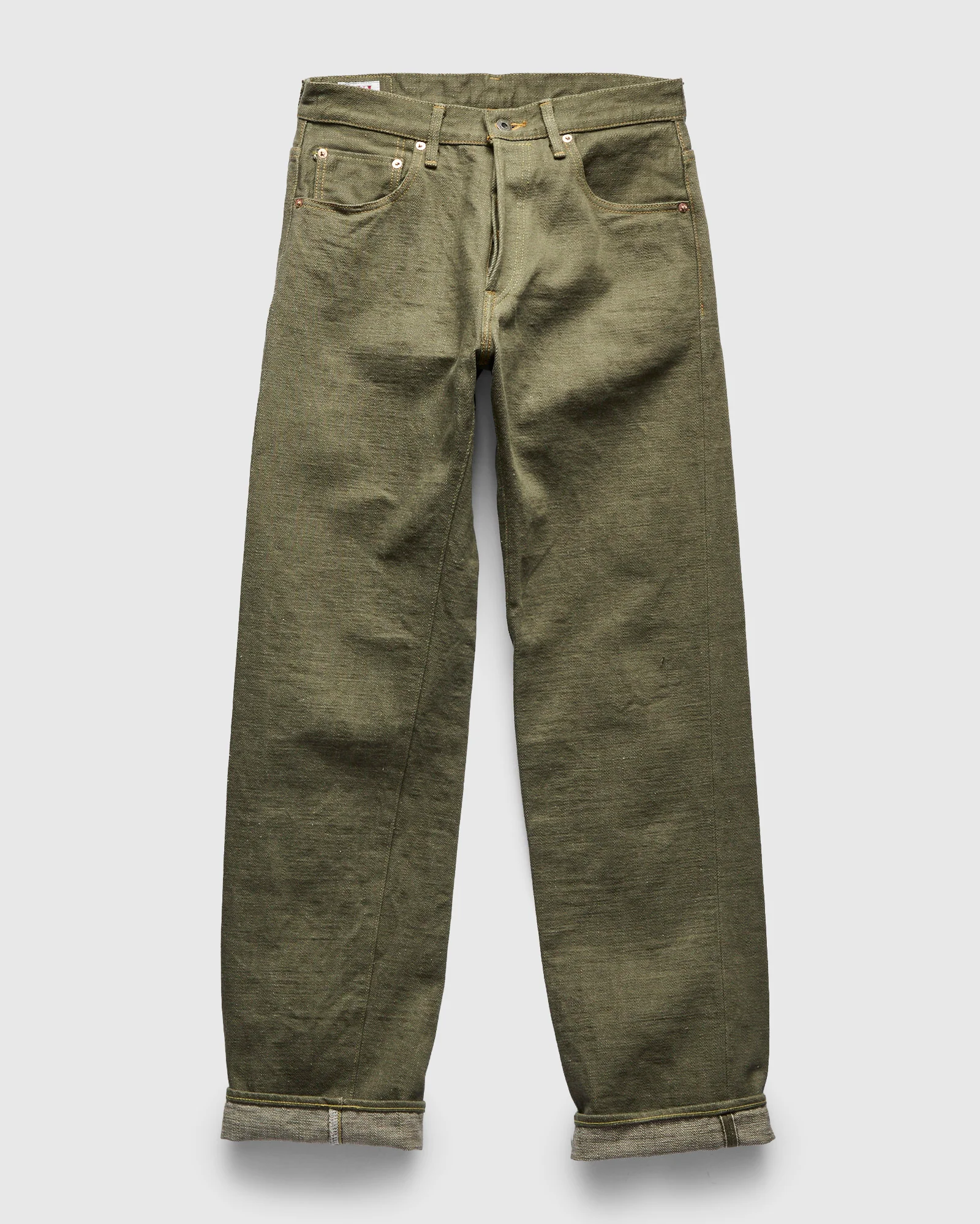 266-OLD18 "Olive" 18oz Low Tension Olive Selvedge Denim - Relaxed Straight Fit - Image 2