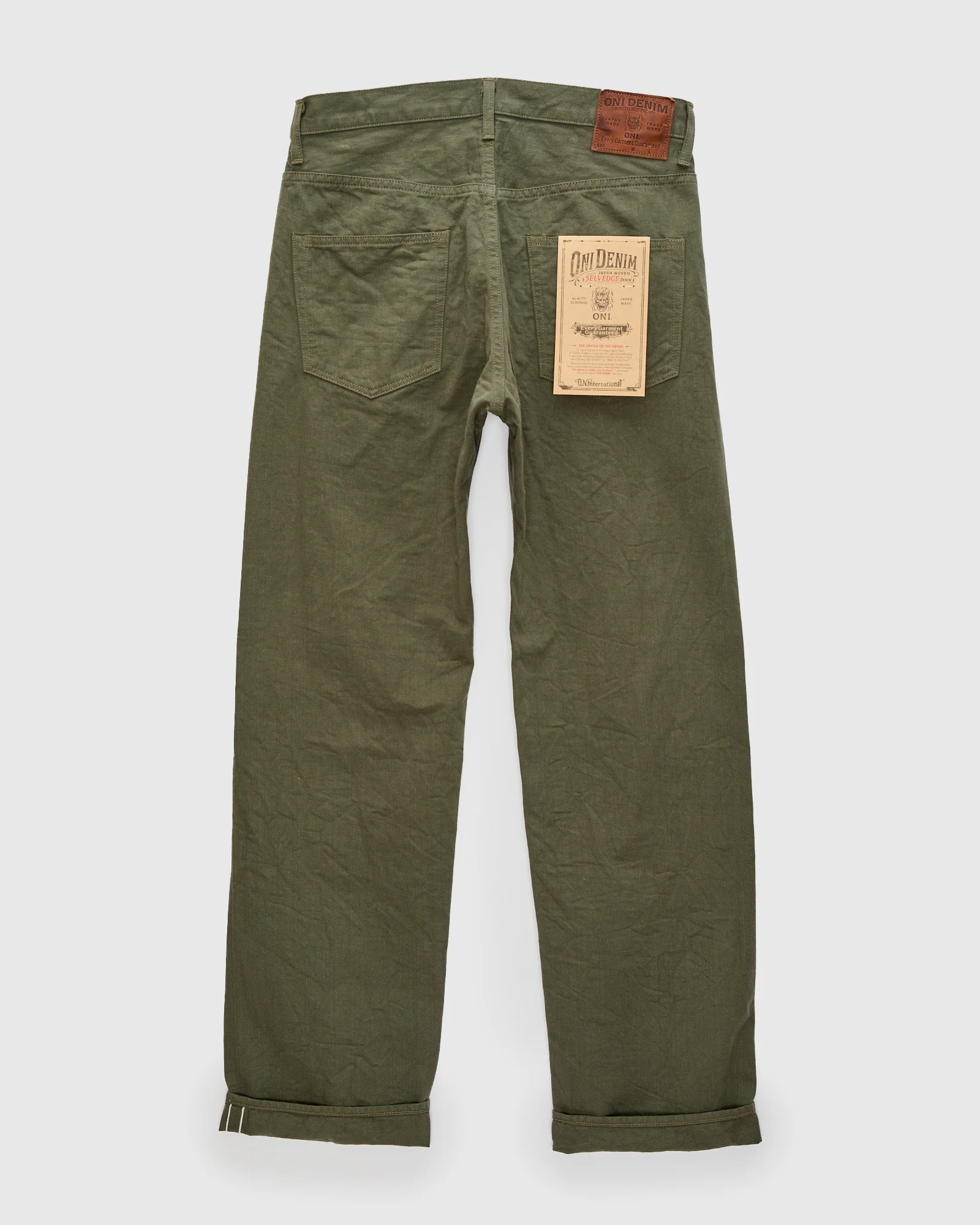 266SVC-LOL "Light Olive" 8oz Selvedge Chino Pants - Relaxed Straight Fit - Image 3