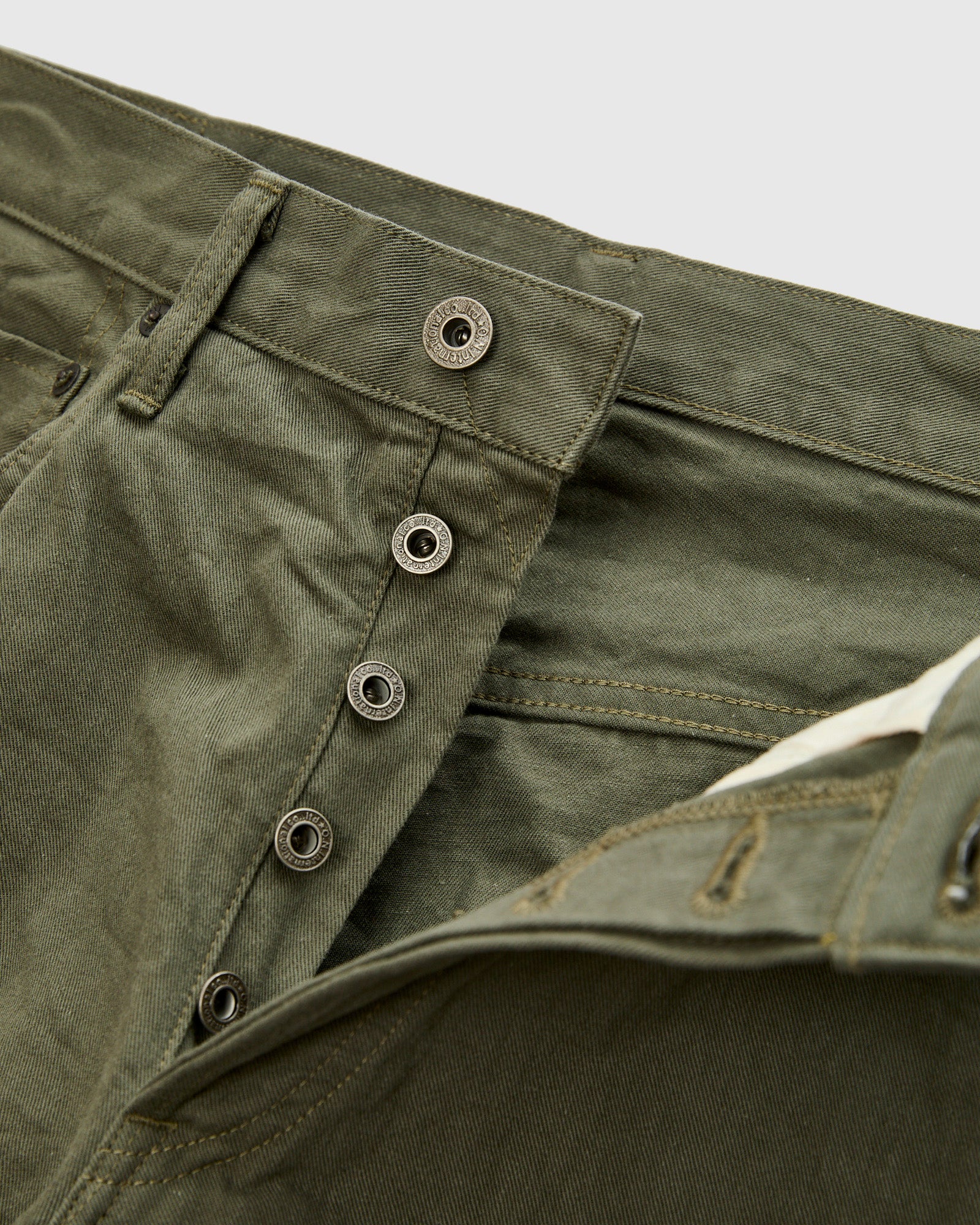 266SVC-LOL "Light Olive" 8oz Selvedge Chino Pants - Relaxed Straight Fit - Image 7