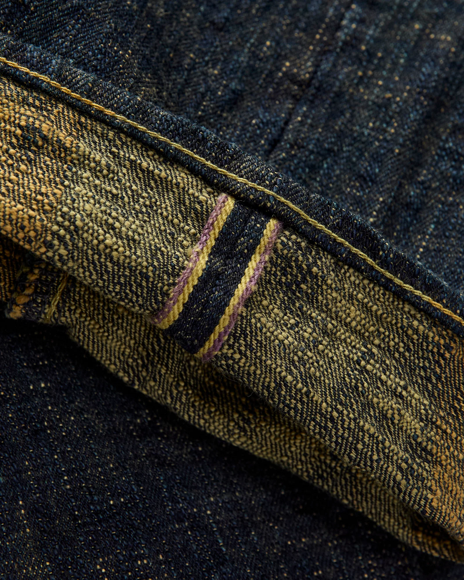 277-Bumpy "Oudo Ochre Overdye" 17oz Selvedge Denim - Just-Right Straight Fit - Image 2