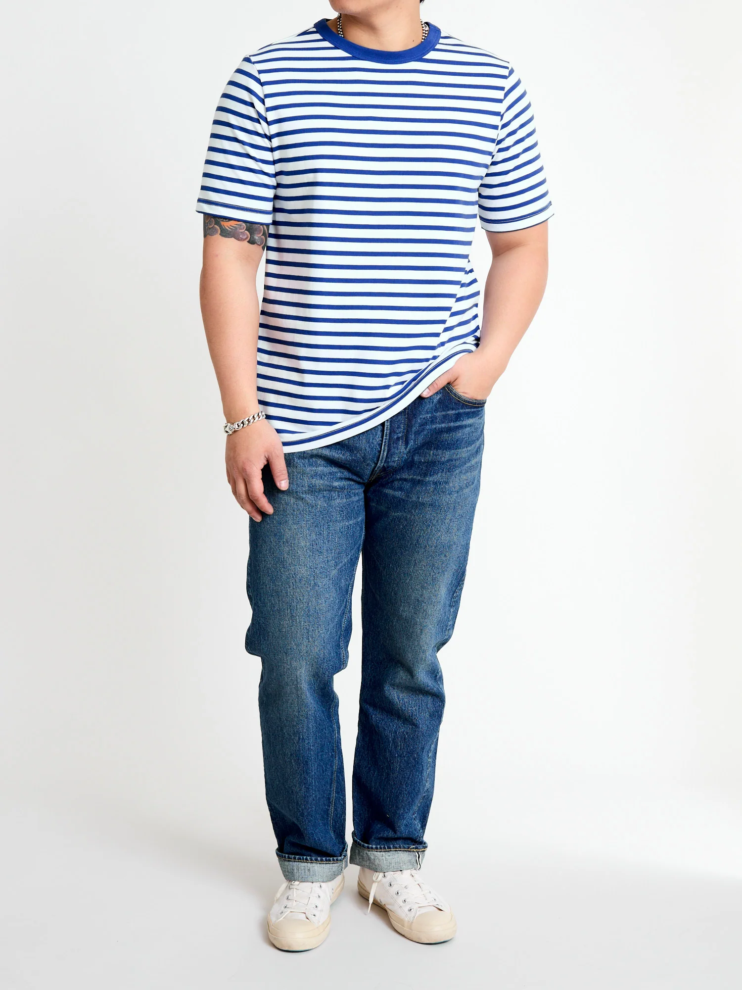 2M14 "Good Originals" 6.8oz Relaxed T-Shirt in Blue/White - Image 9