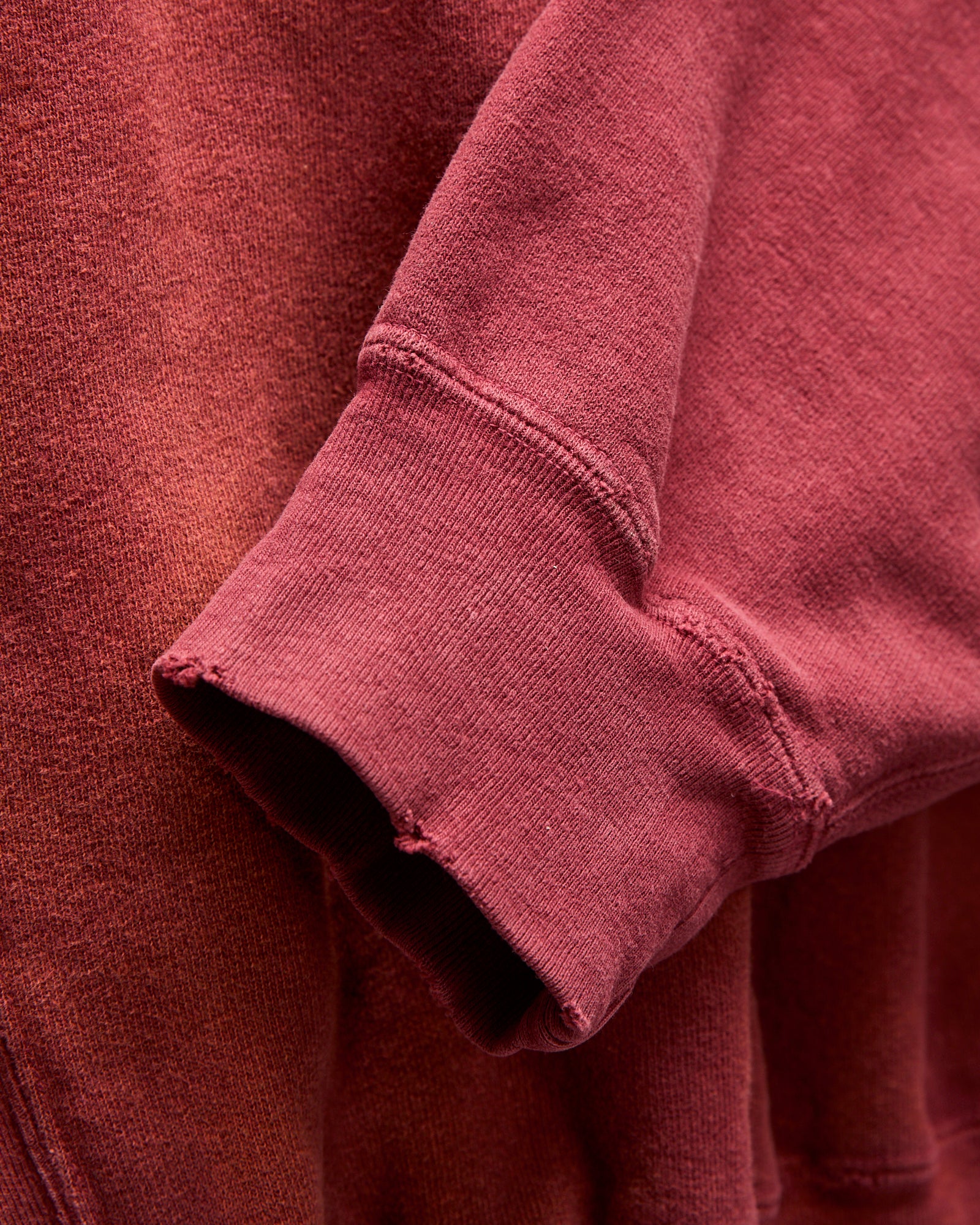 "3-Fly" Special Finish Fleece Crewneck in Bordeaux - Image 5
