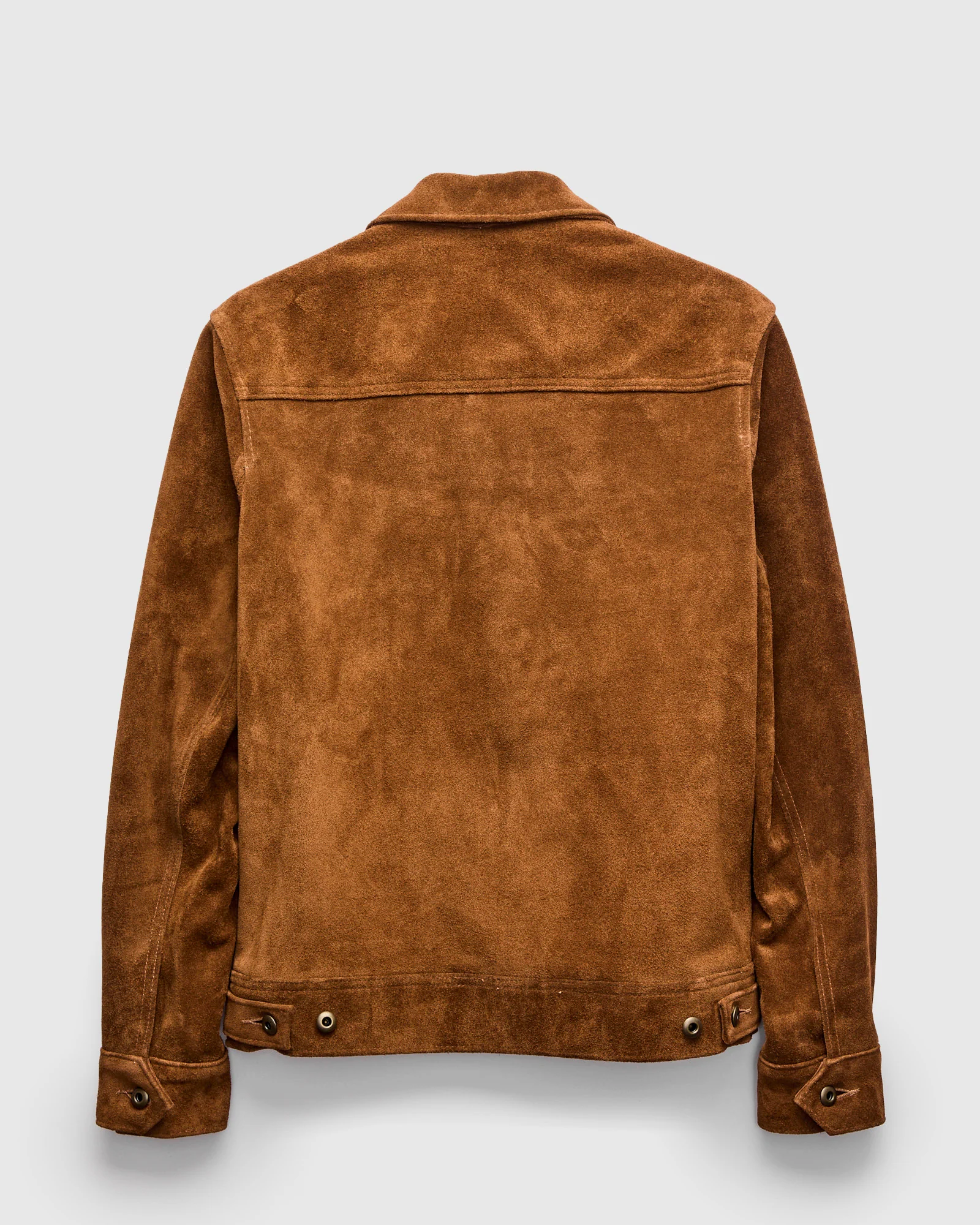 375 Rough Out Cowhide Trucker Jacket in Saddle - Image 3