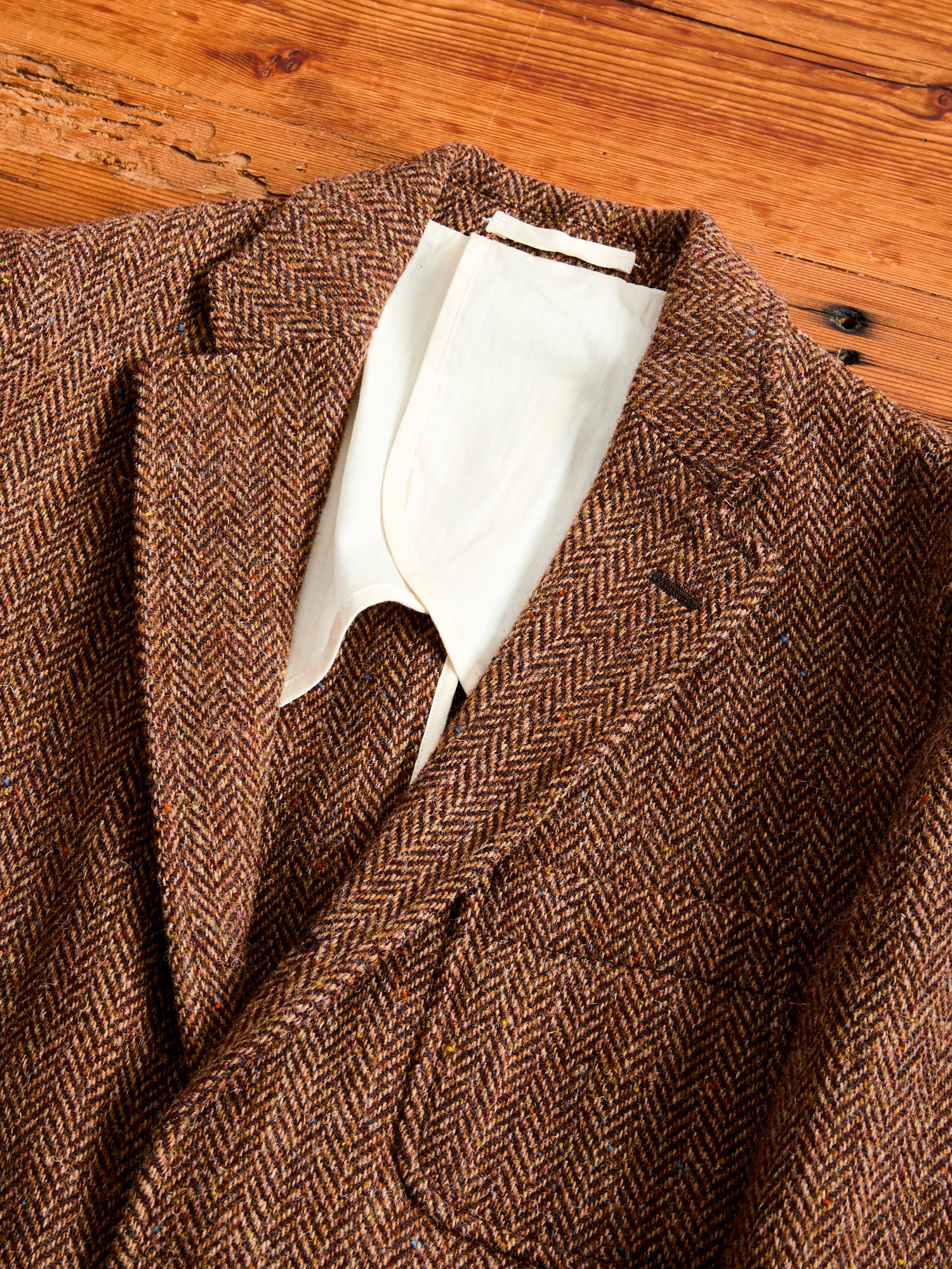 3B Comfort Harris Tweed Jacket in Lt Brown Herringbone - Image 5